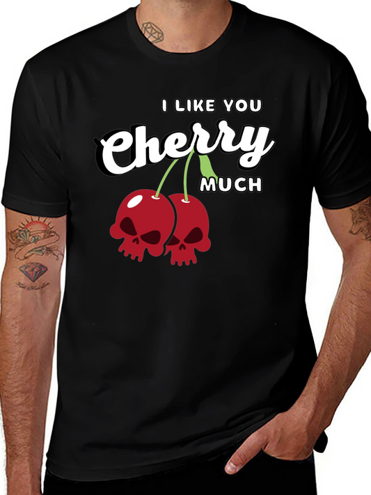 I Like You Cherry Much Skull T-Shirt