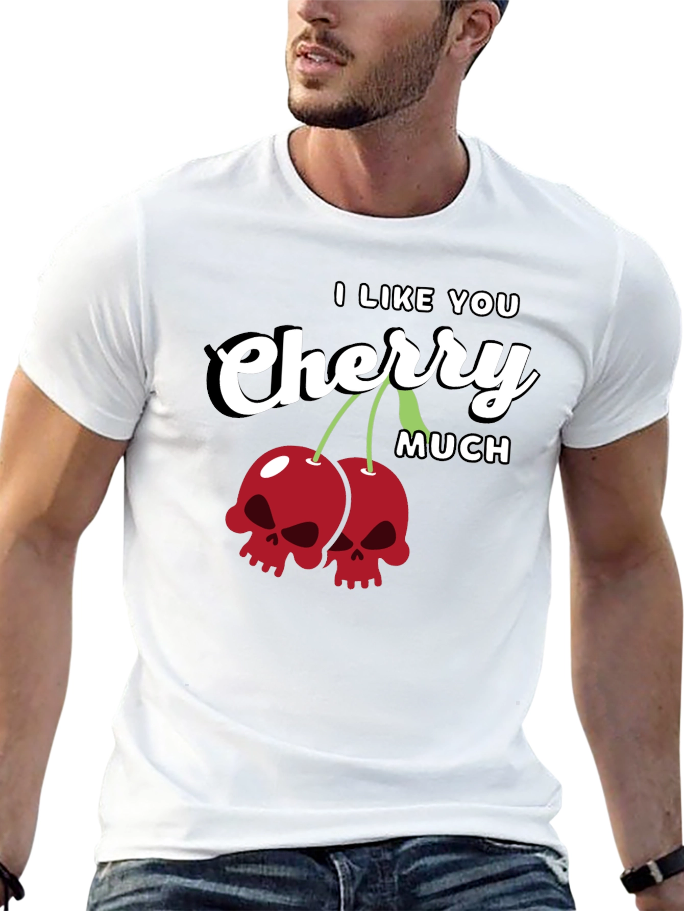 I Like You Cherry Much Skull T-Shirt