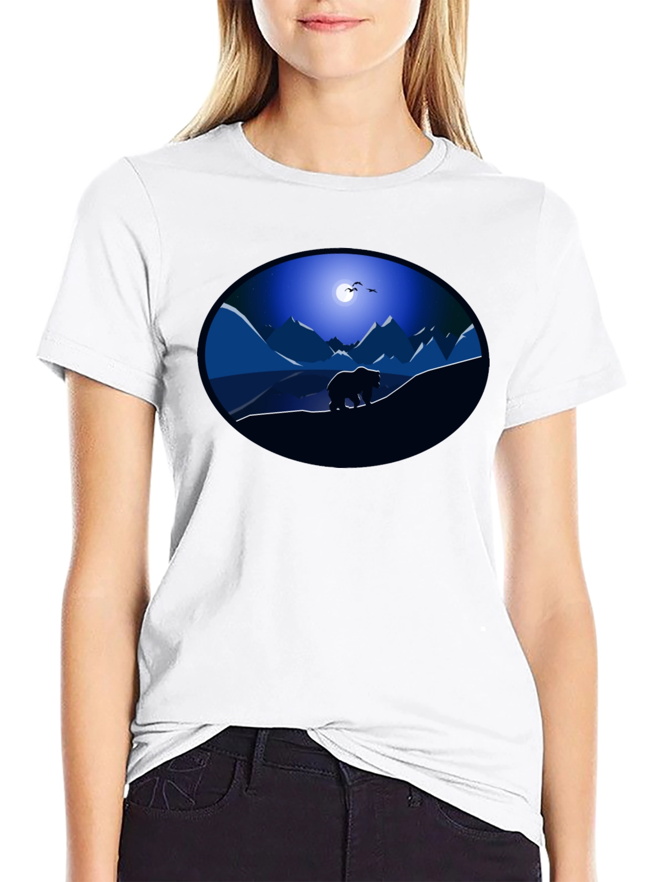 Bear Mountain Night Graphic Tee - Black