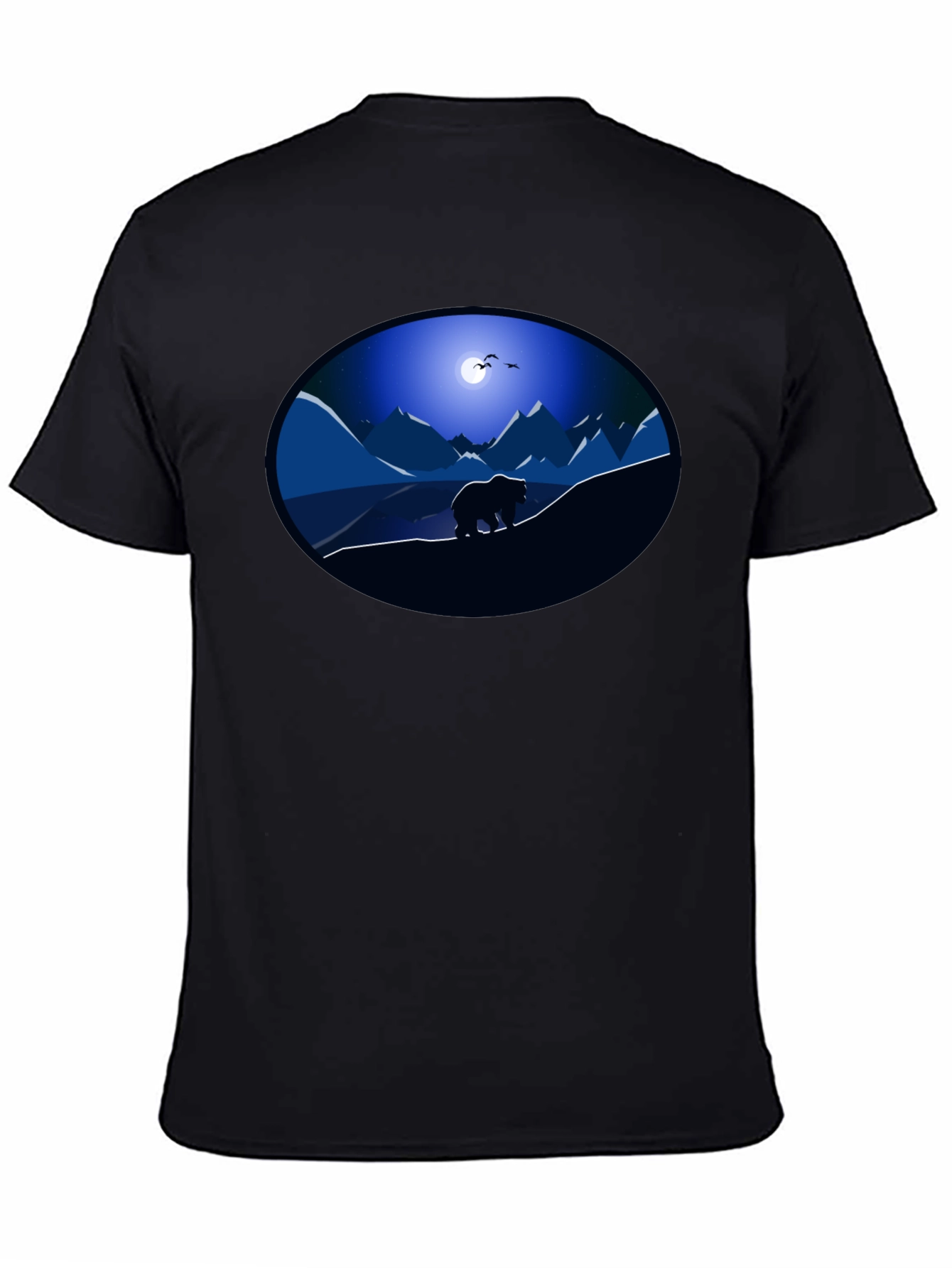 Bear Mountain Night Graphic Tee - Black