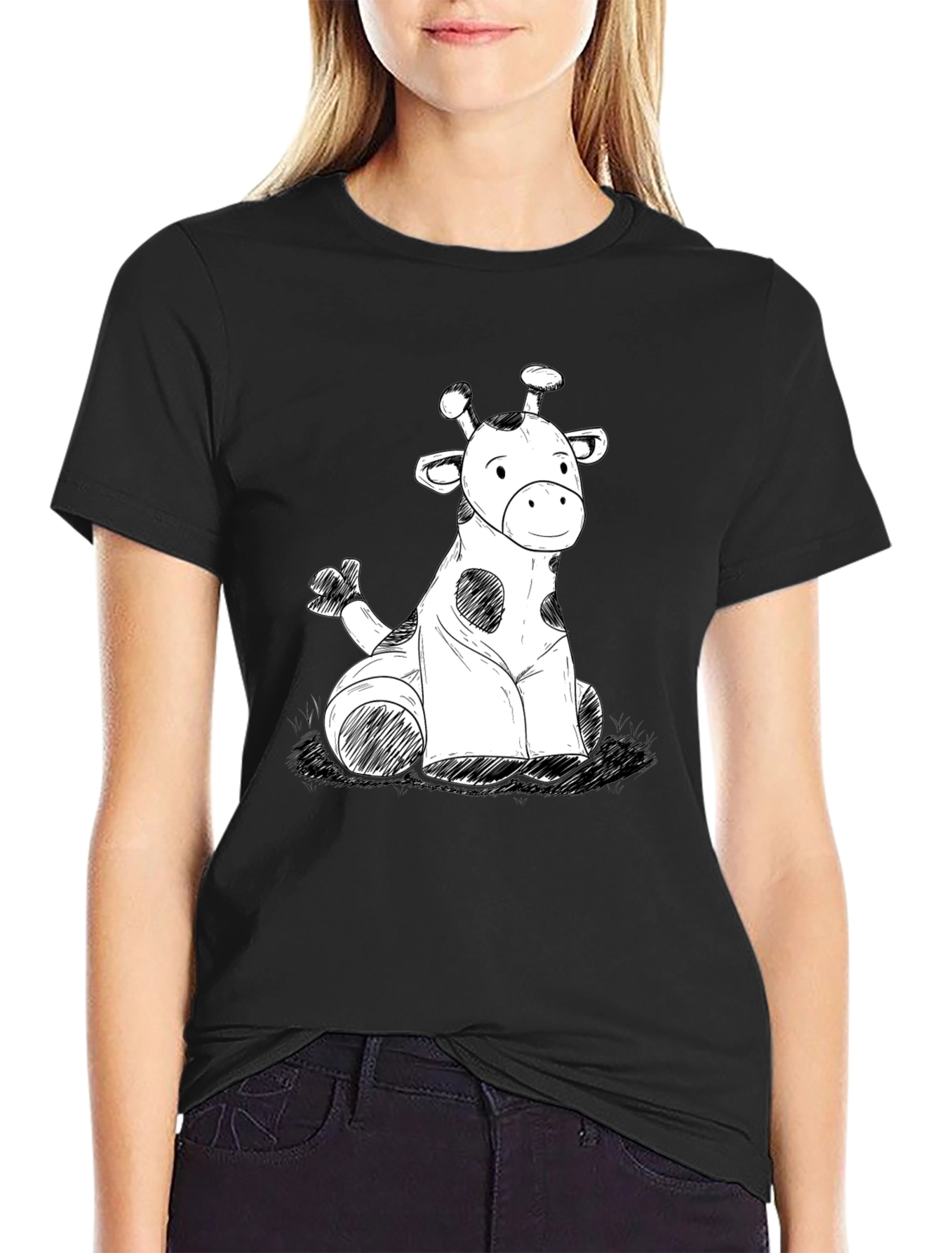 Giraffe Sketch Graphic Tee - Soft Cotton Comfort
