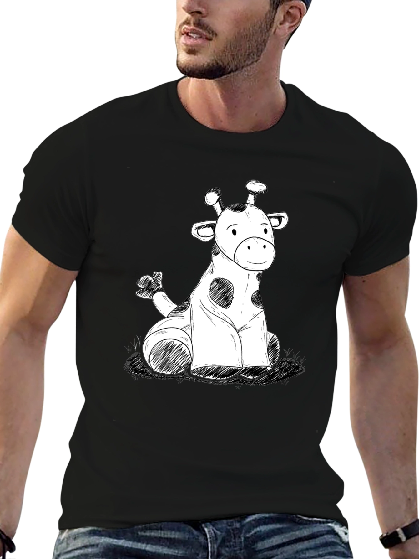 Giraffe Sketch Graphic Tee - Soft Cotton Comfort