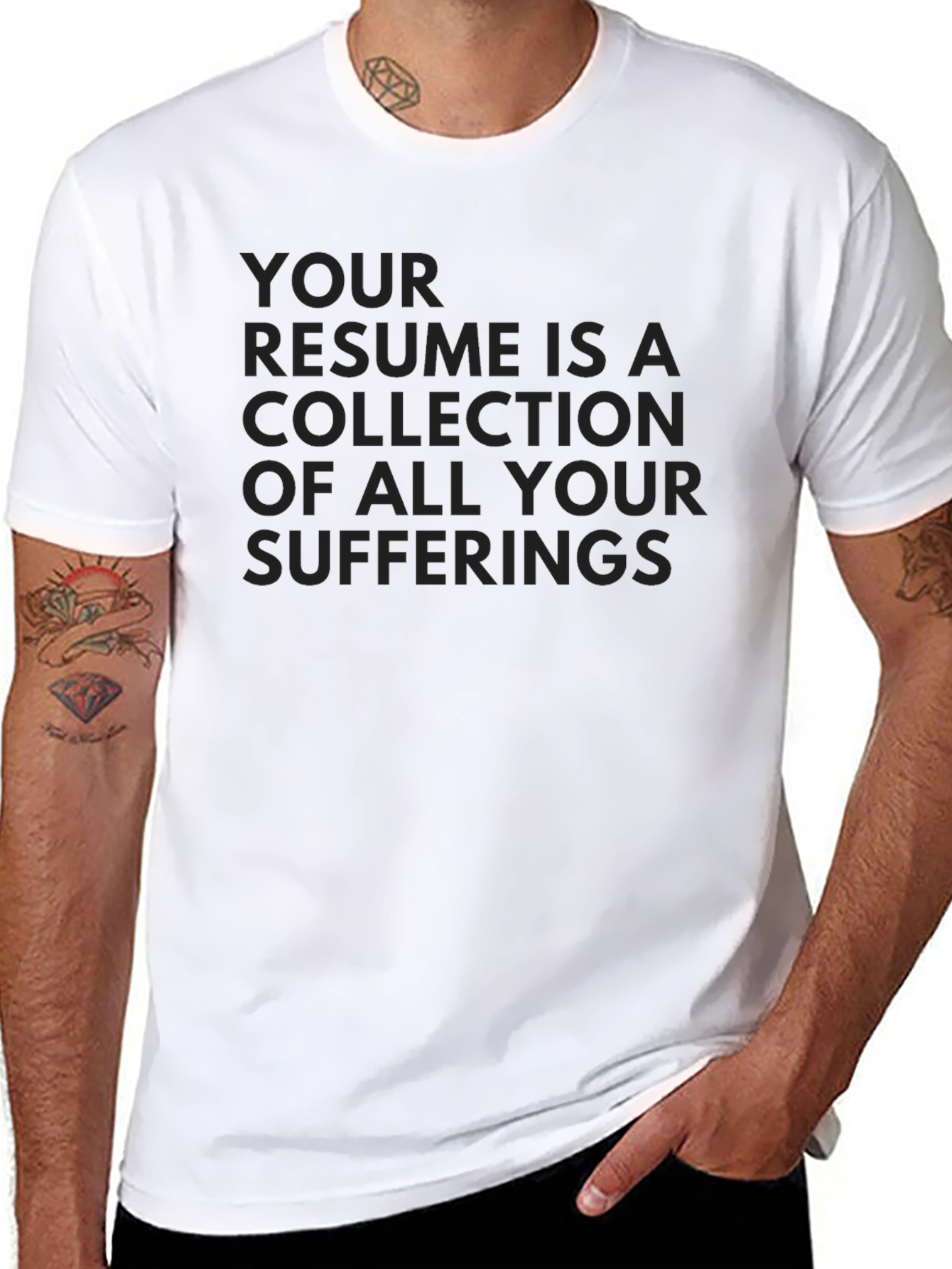 Resume Suffferings Graphic Tee - Black Cotton T-Shirt