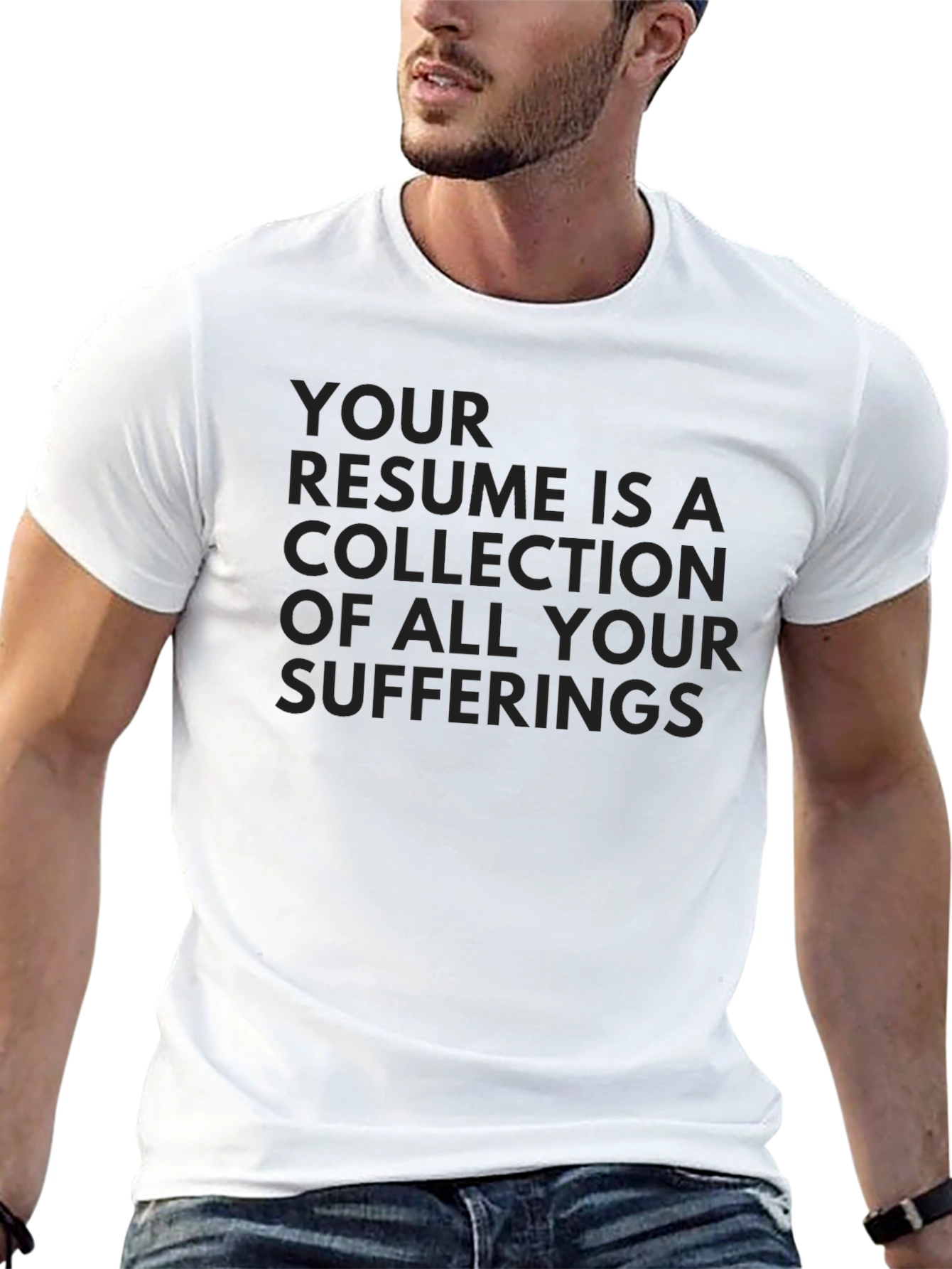 Resume Suffferings Graphic Tee - Black Cotton T-Shirt