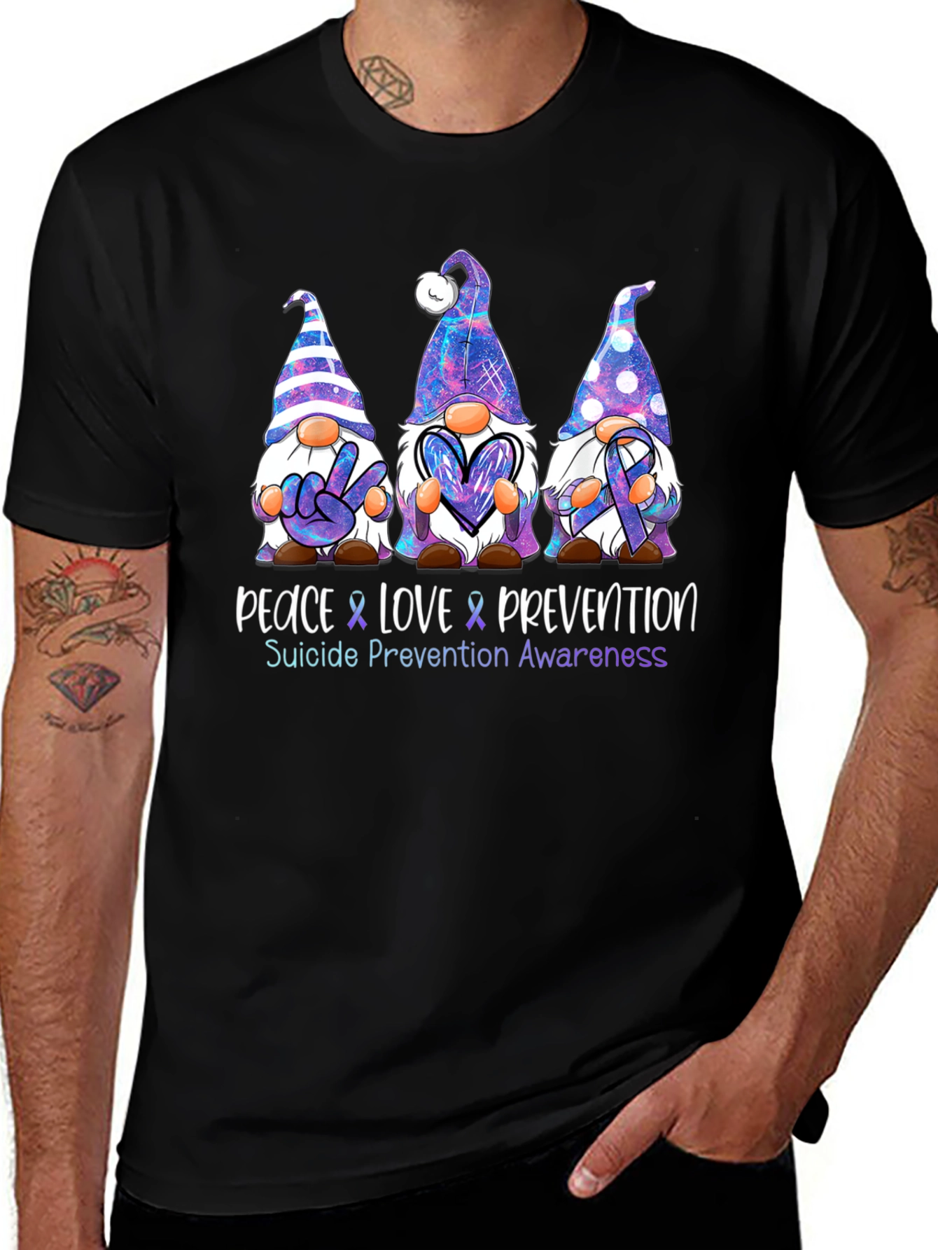 Peace Love Prevention Suicide Awareness Graphic Tee