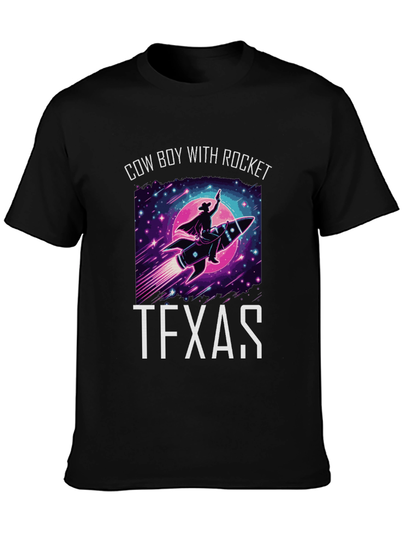 Cowboy with Rocket Texas T-Shirt