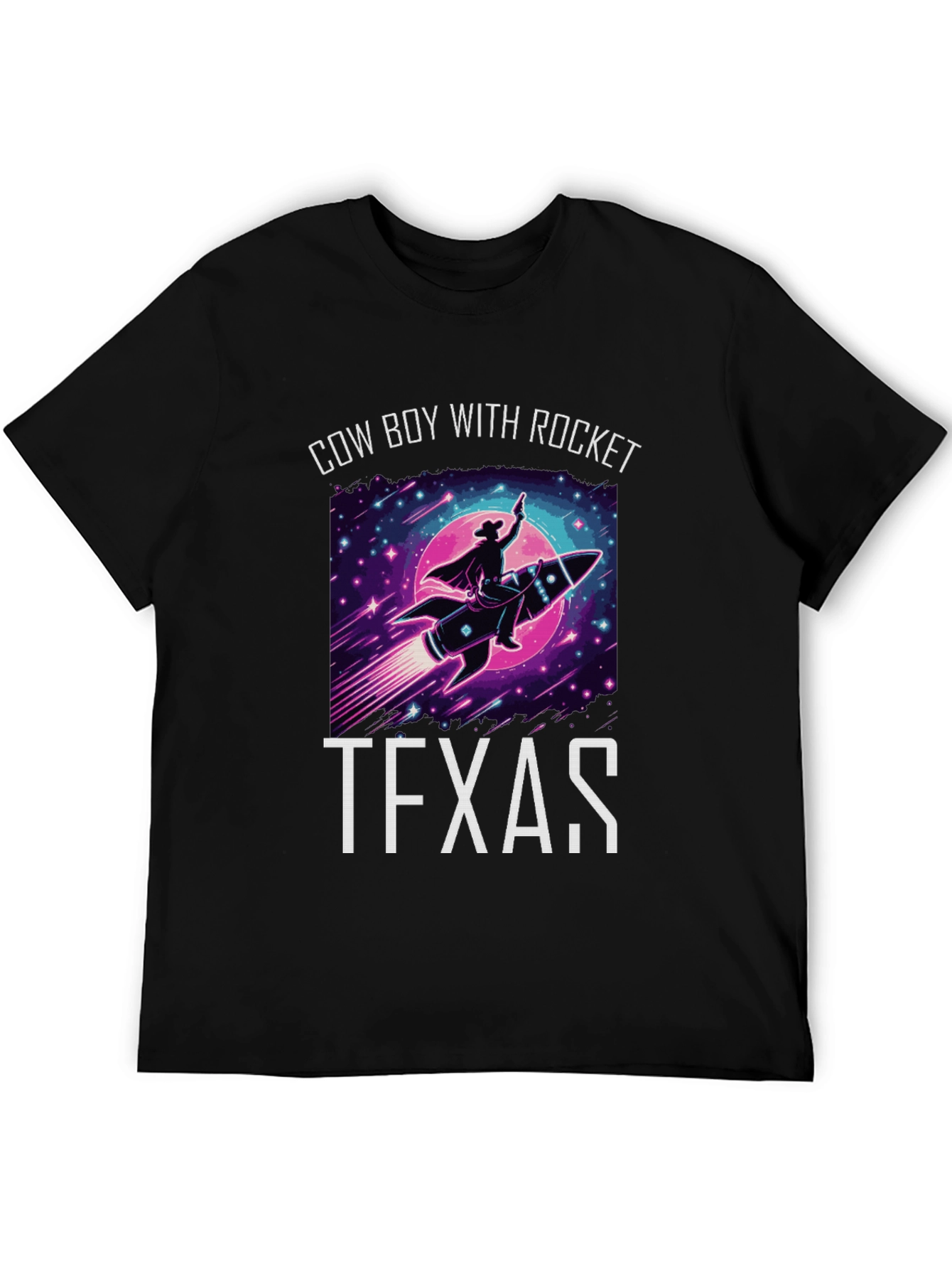 Cowboy with Rocket Texas T-Shirt