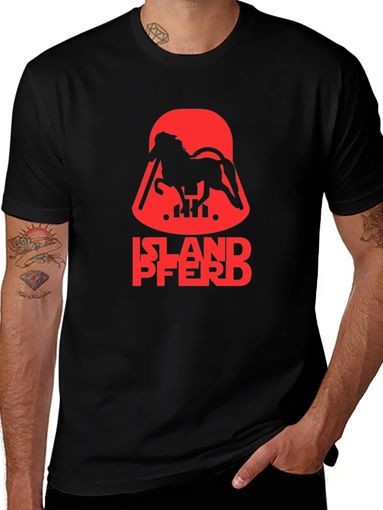 Islandpferd T-Shirt - Horse Vader Parody Tee