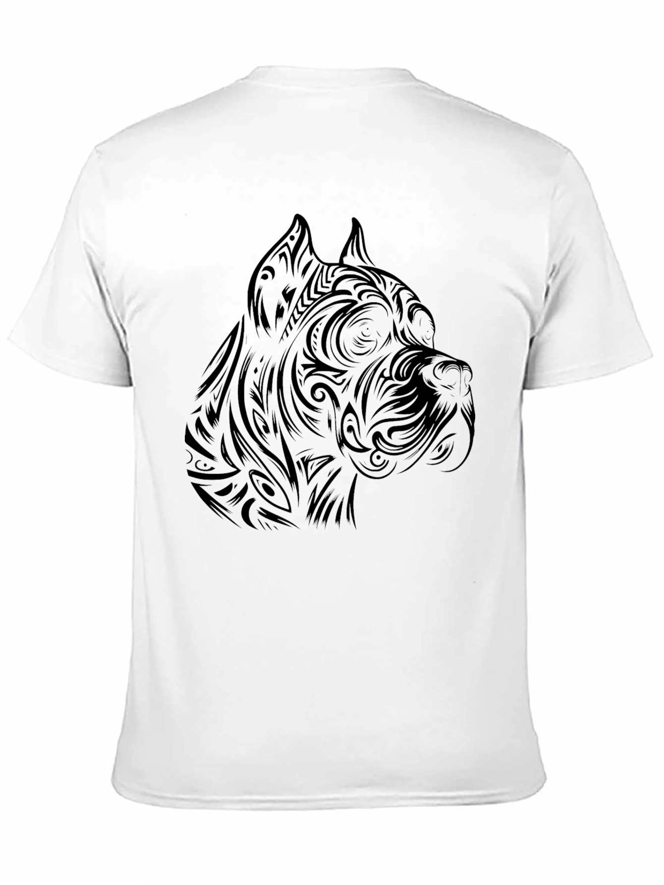 Tribal Dog Head Black T-Shirt