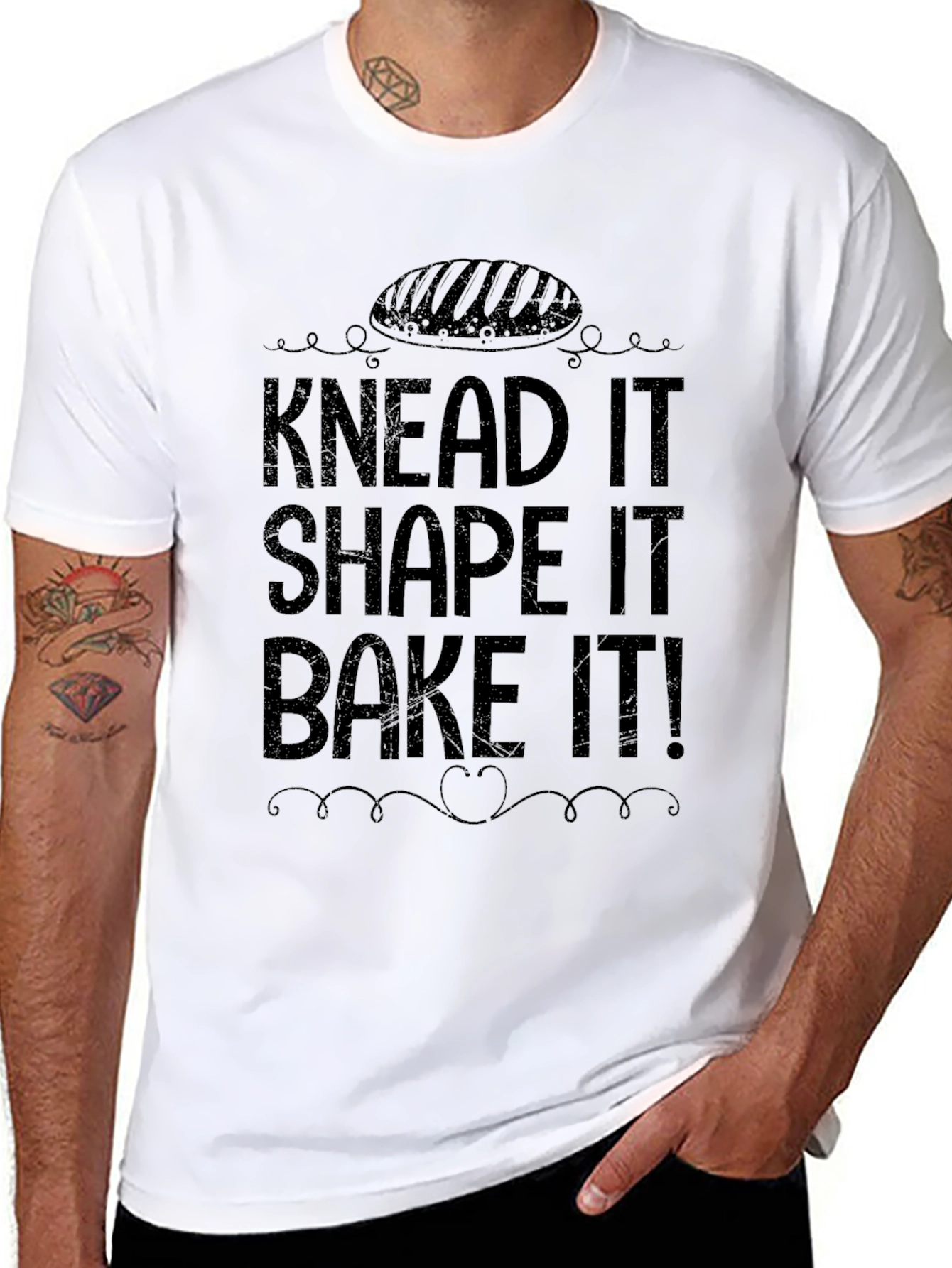 Knead Shape Bake T-Shirt - Black Cotton Blend Tee