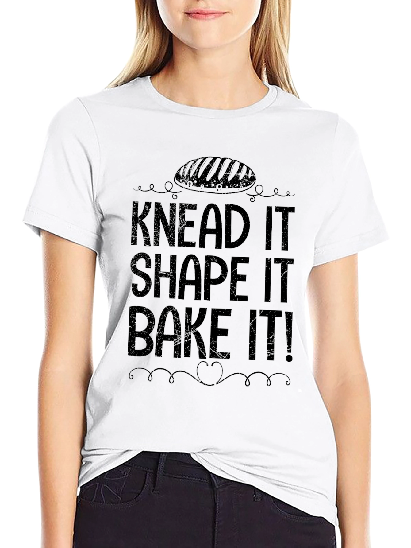 Knead Shape Bake T-Shirt - Black Cotton Blend Tee