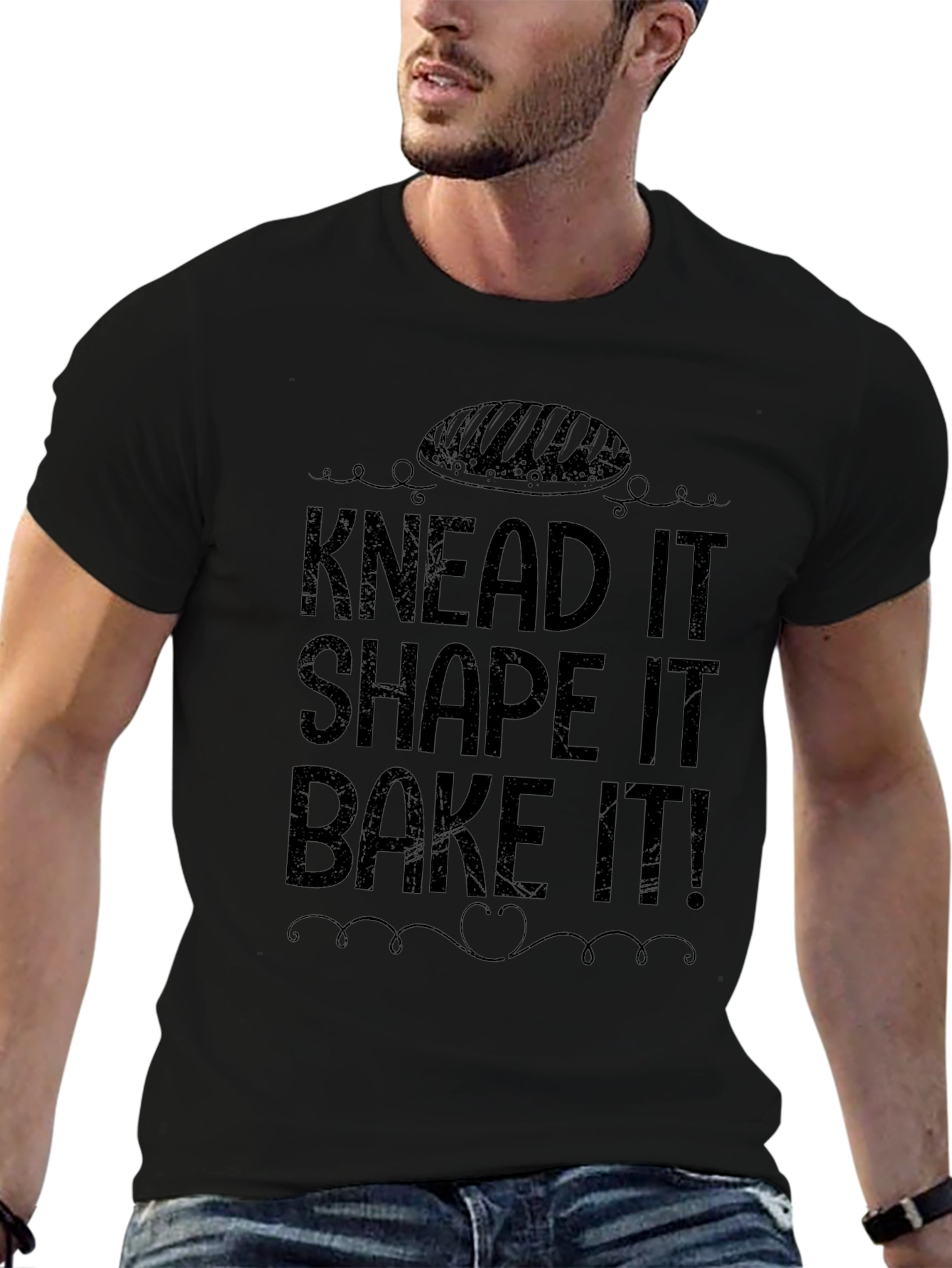 Knead Shape Bake T-Shirt - Black Cotton Blend Tee