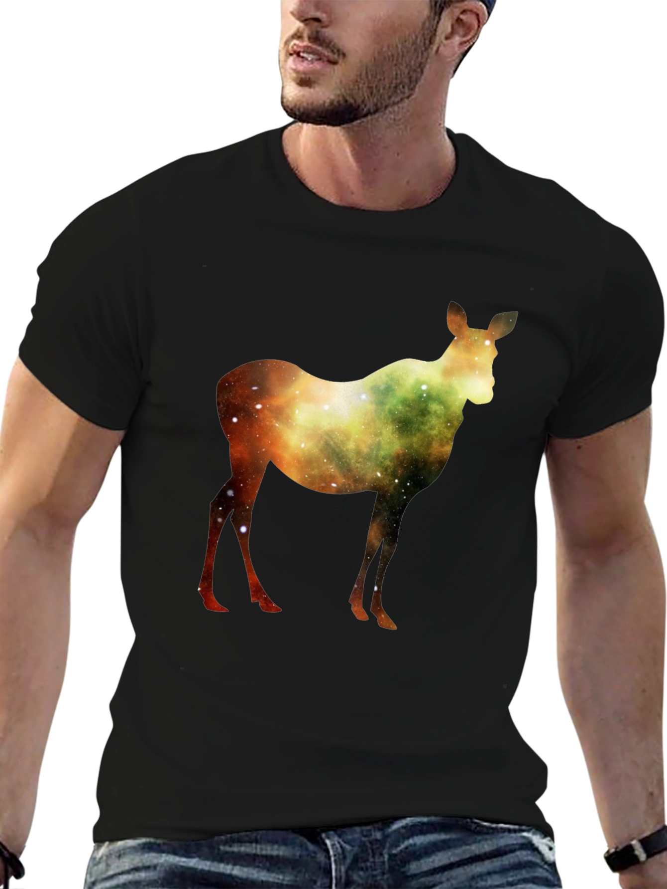 Galaxy Deer Graphic T-Shirt - Stylish & Unique