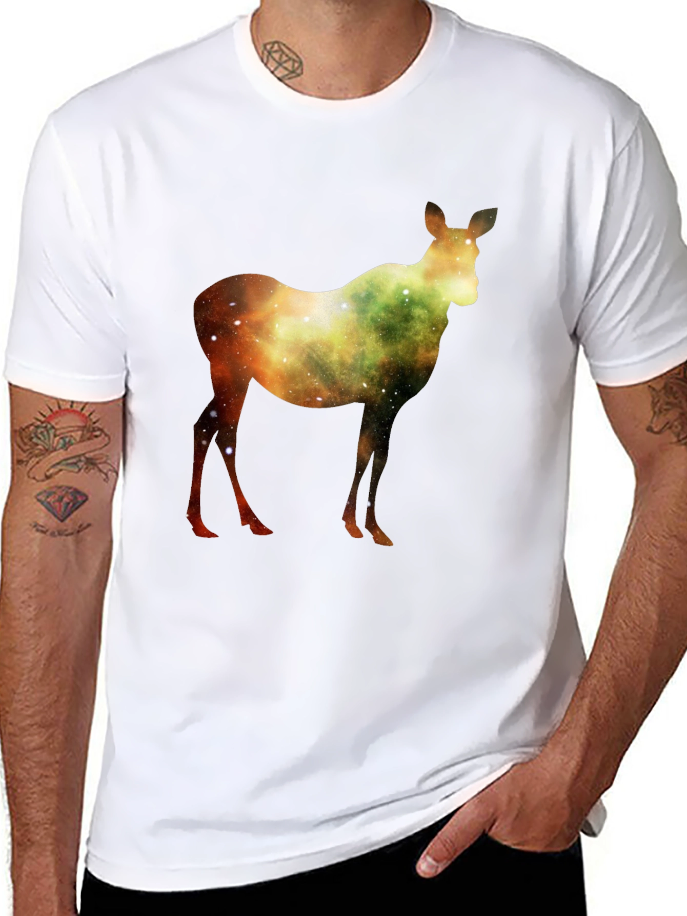 Galaxy Deer Graphic T-Shirt - Stylish & Unique