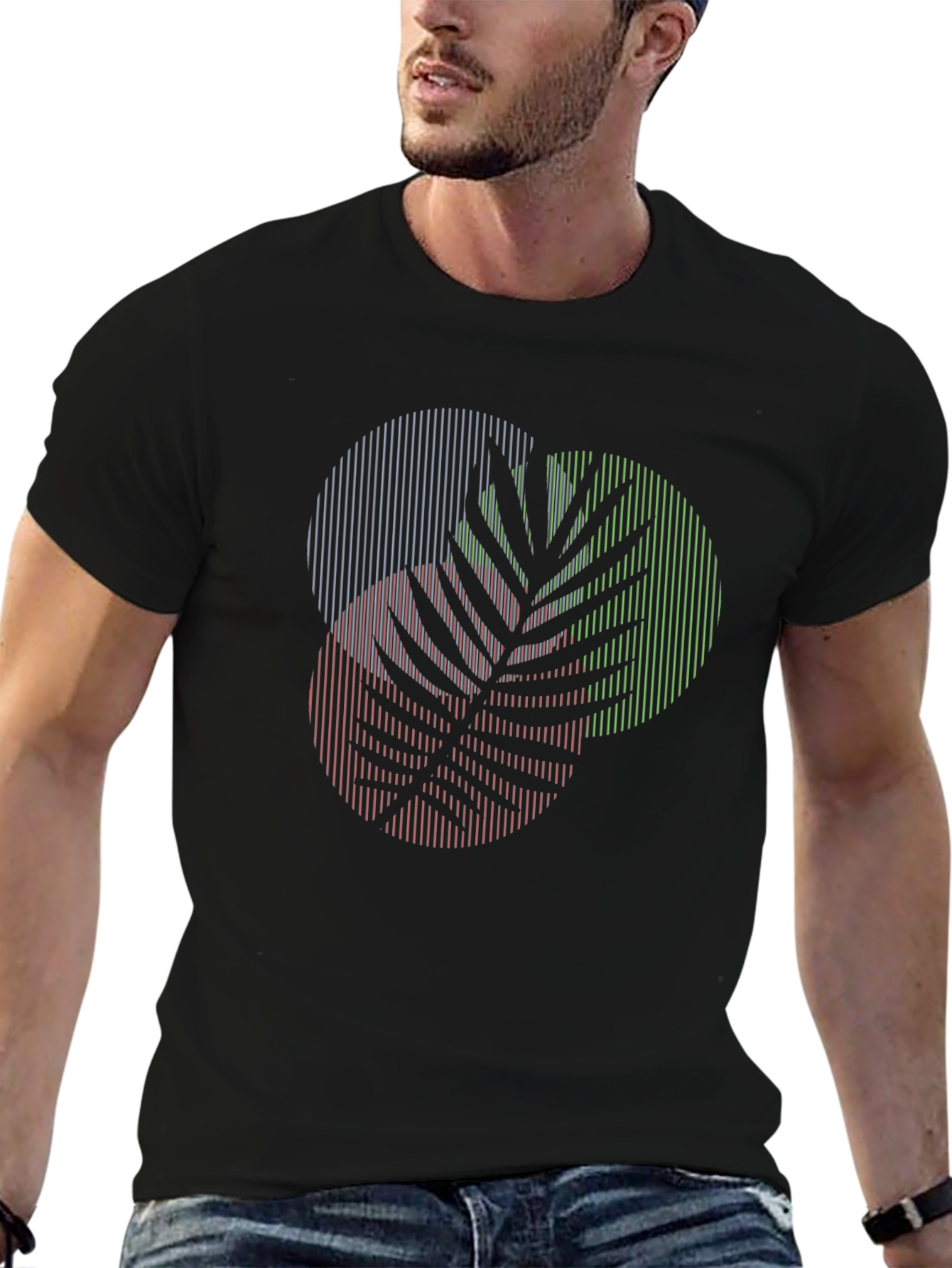 Modern Palm Leaf Graphic T-Shirt