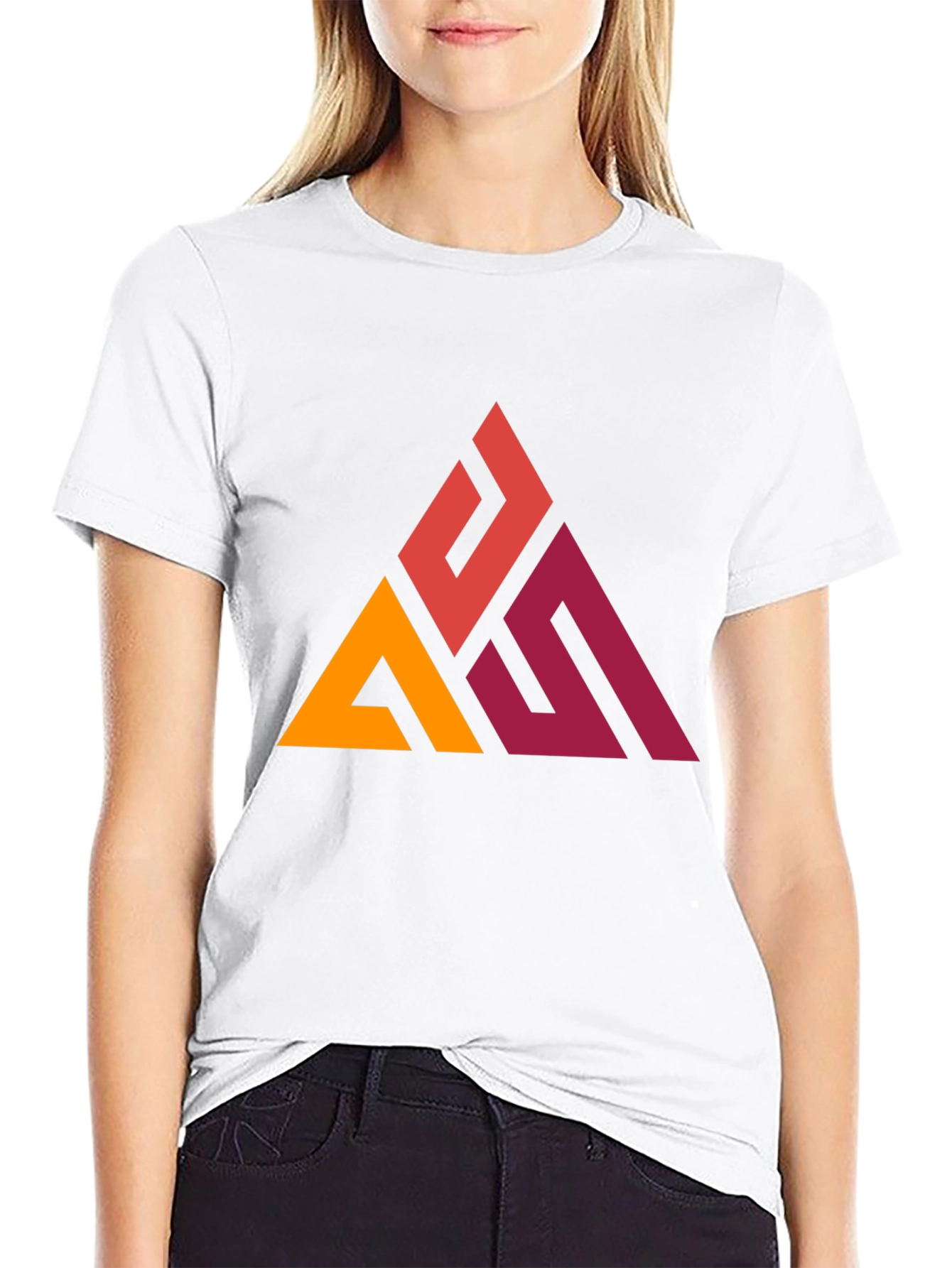 Geometric Triangle Graphic Tee - Modern Casual Style