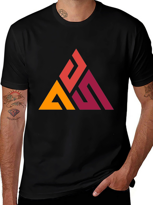 Geometric Triangle Graphic Tee - Modern Casual Style
