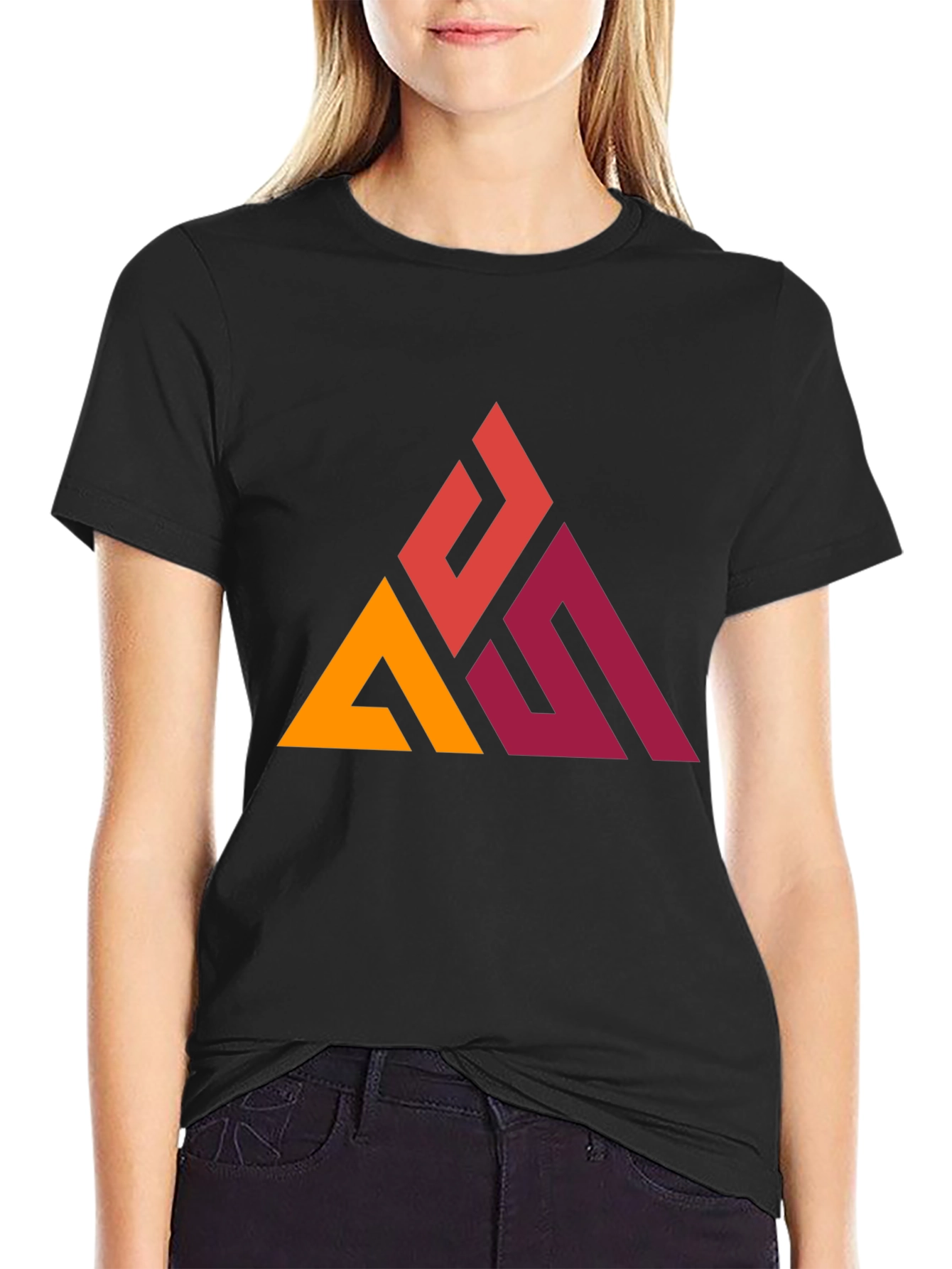 Geometric Triangle Graphic Tee - Modern Casual Style