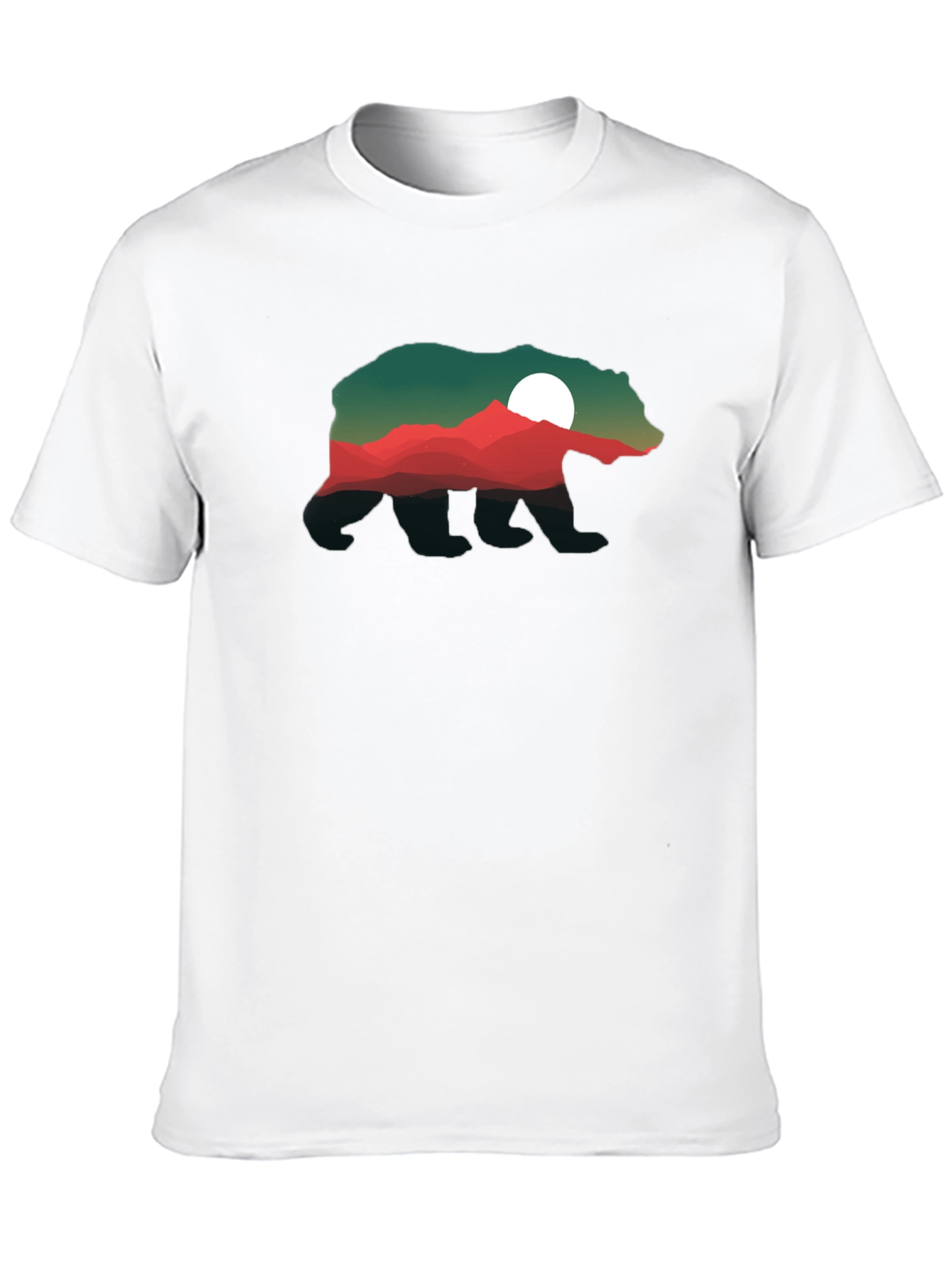 Bear Silhouette Mountain Scene T-Shirt