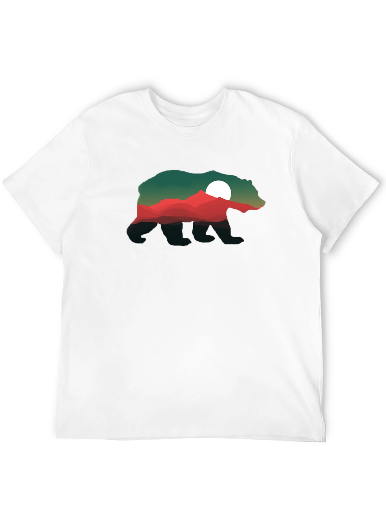 Bear Silhouette Mountain Scene T-Shirt
