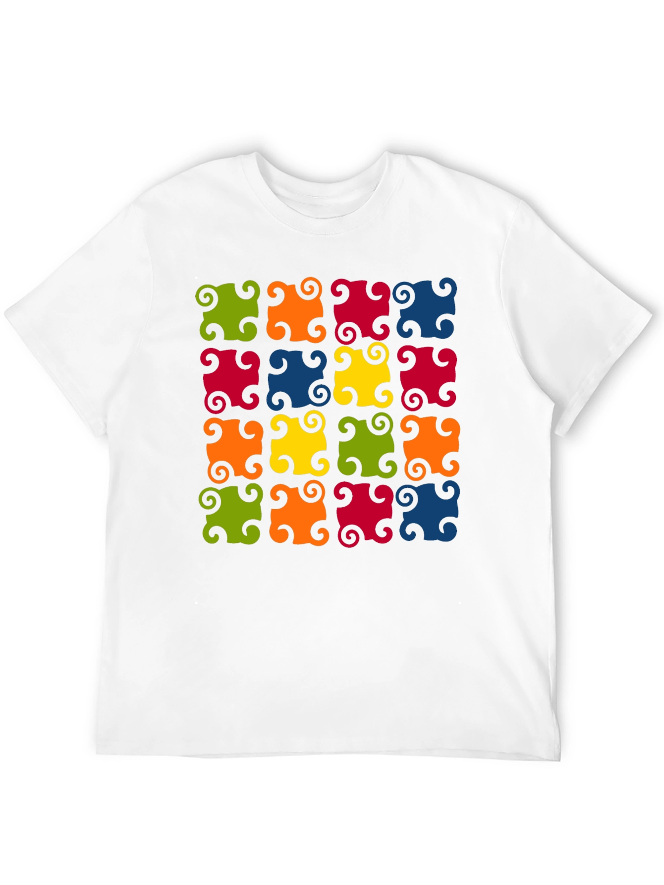Colorful Patterned Black T-Shirt