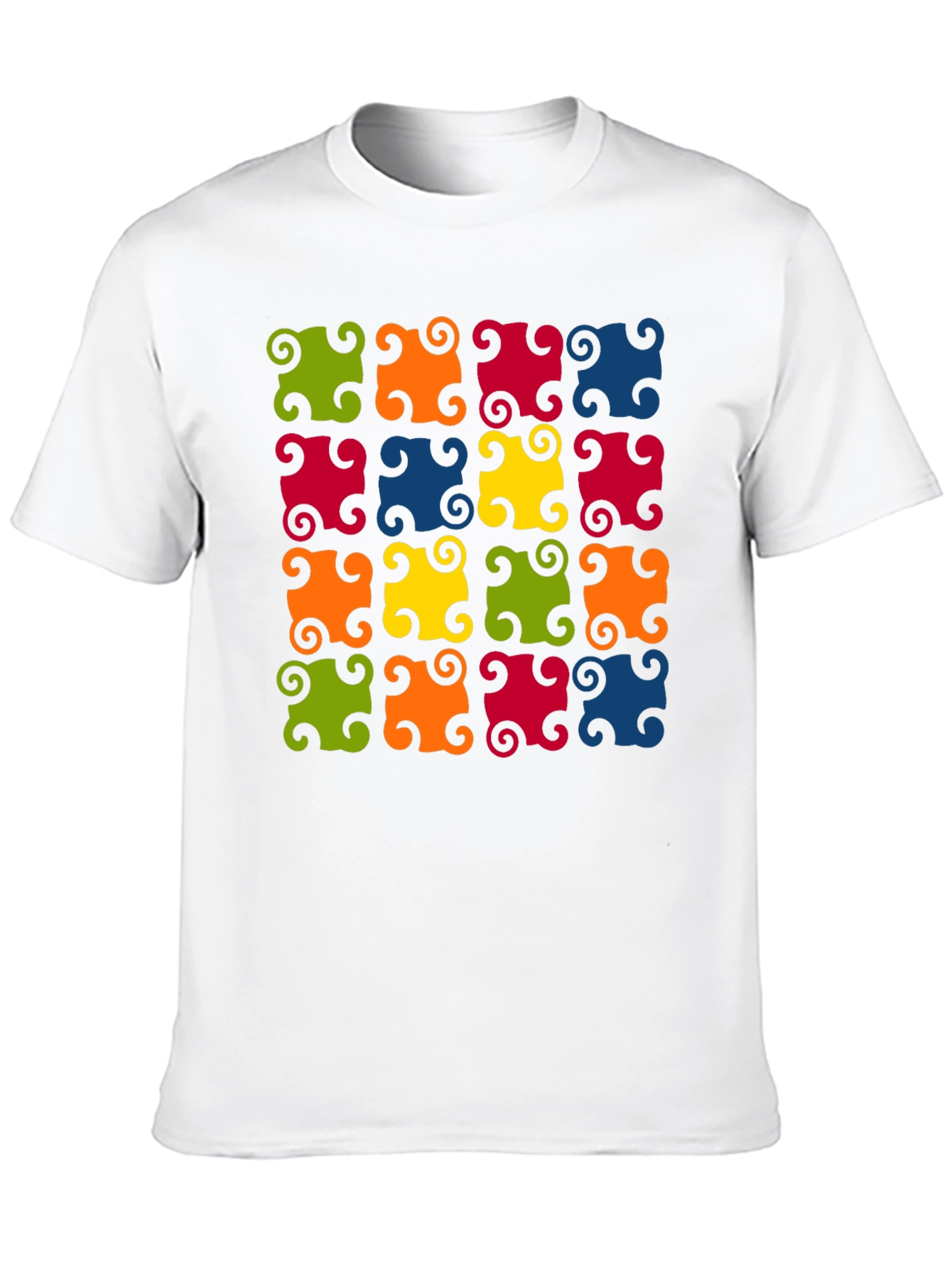 Colorful Patterned Black T-Shirt