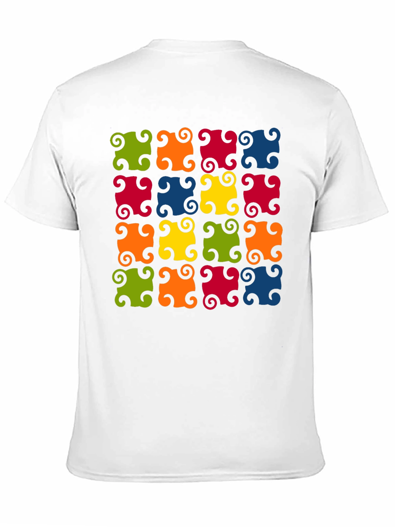 Colorful Patterned Black T-Shirt