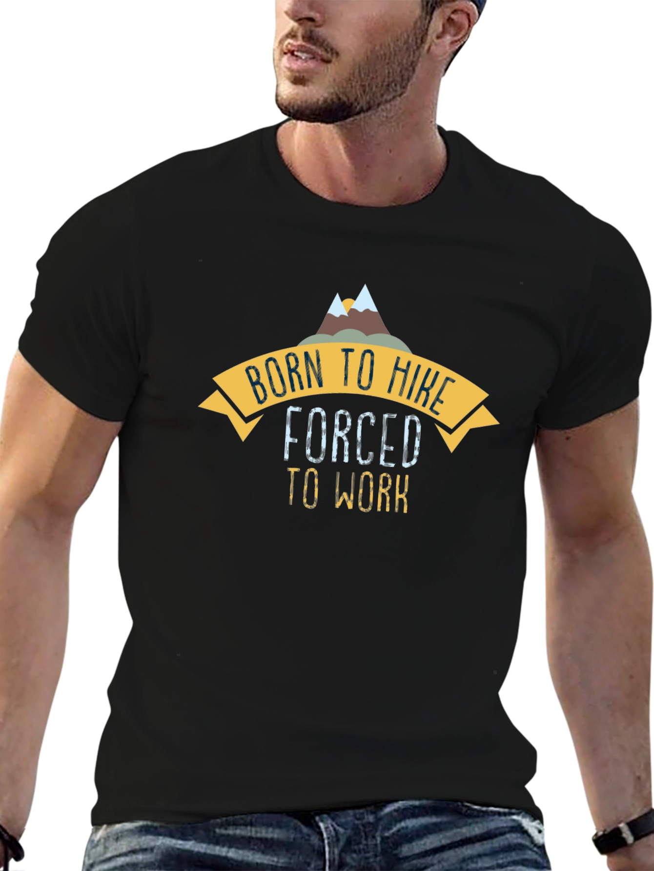 Born to Hike Mens Black Graphic Tee