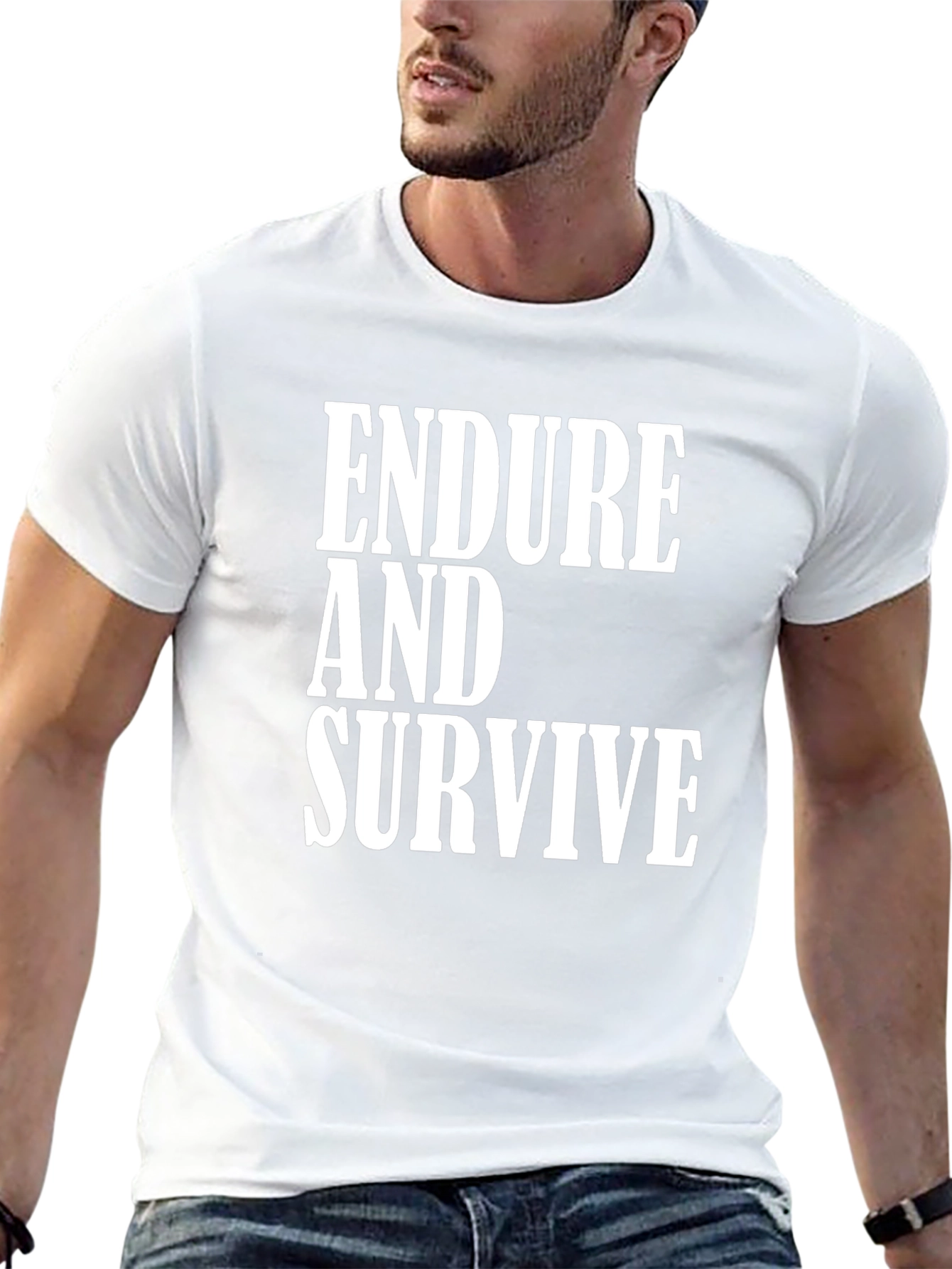 Endure and Survive Graphic Tee - Black Cotton T-Shirt