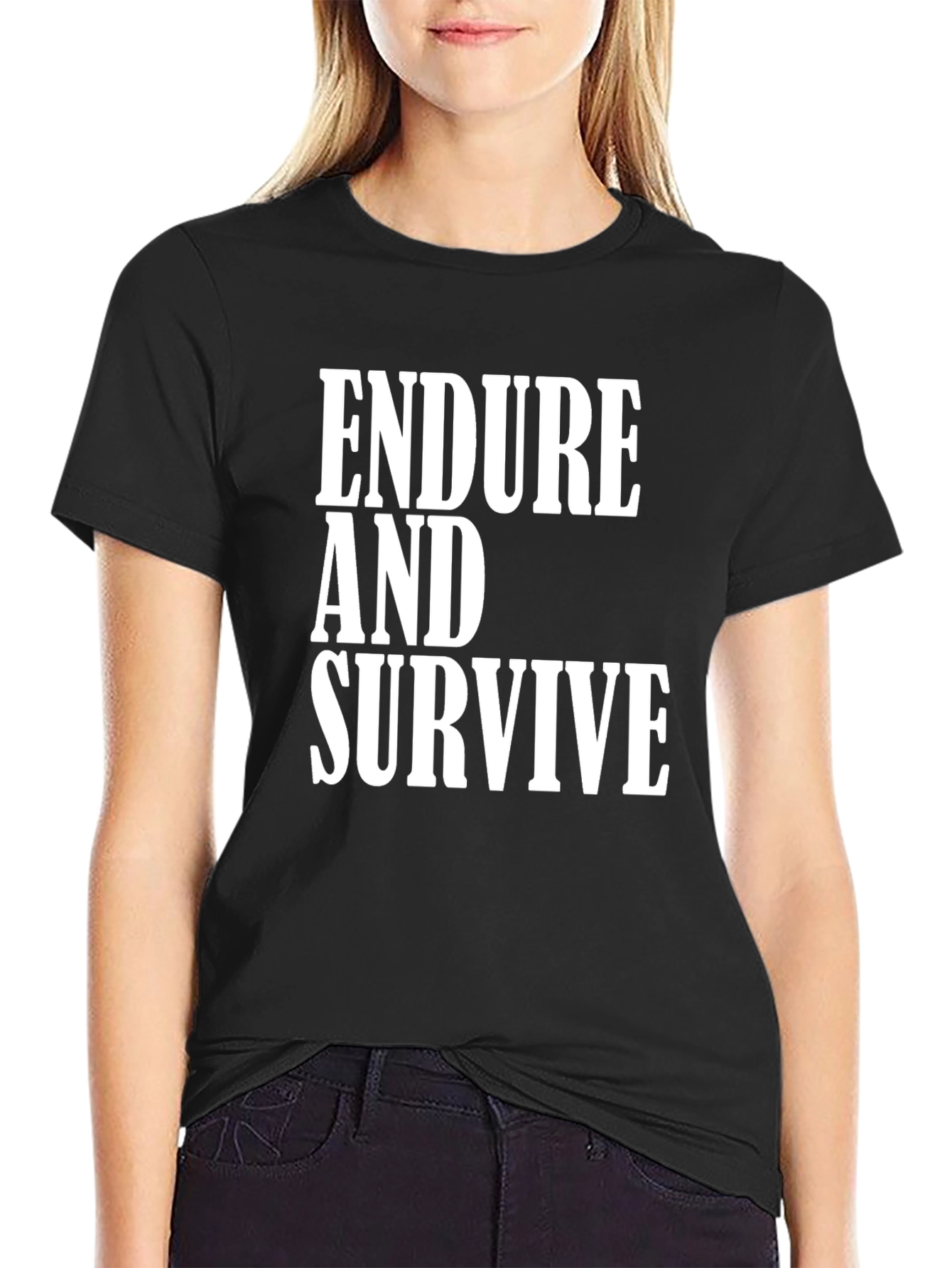 Endure and Survive Graphic Tee - Black Cotton T-Shirt