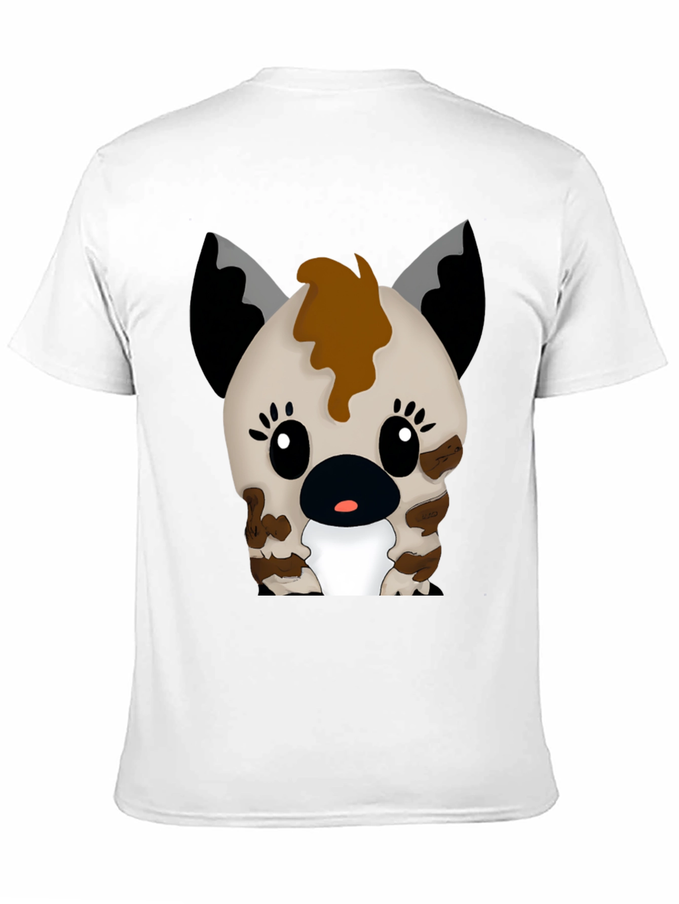 Cute Cartoon Hyena Graphic Black T-Shirt