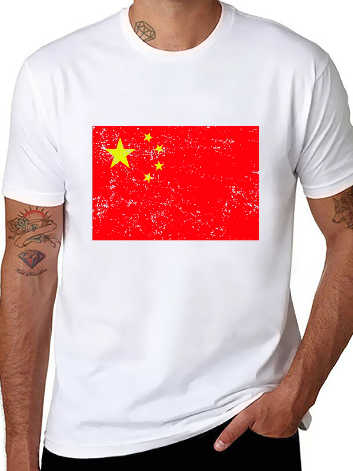 China Flag Grunge T-Shirt Patriotic Style