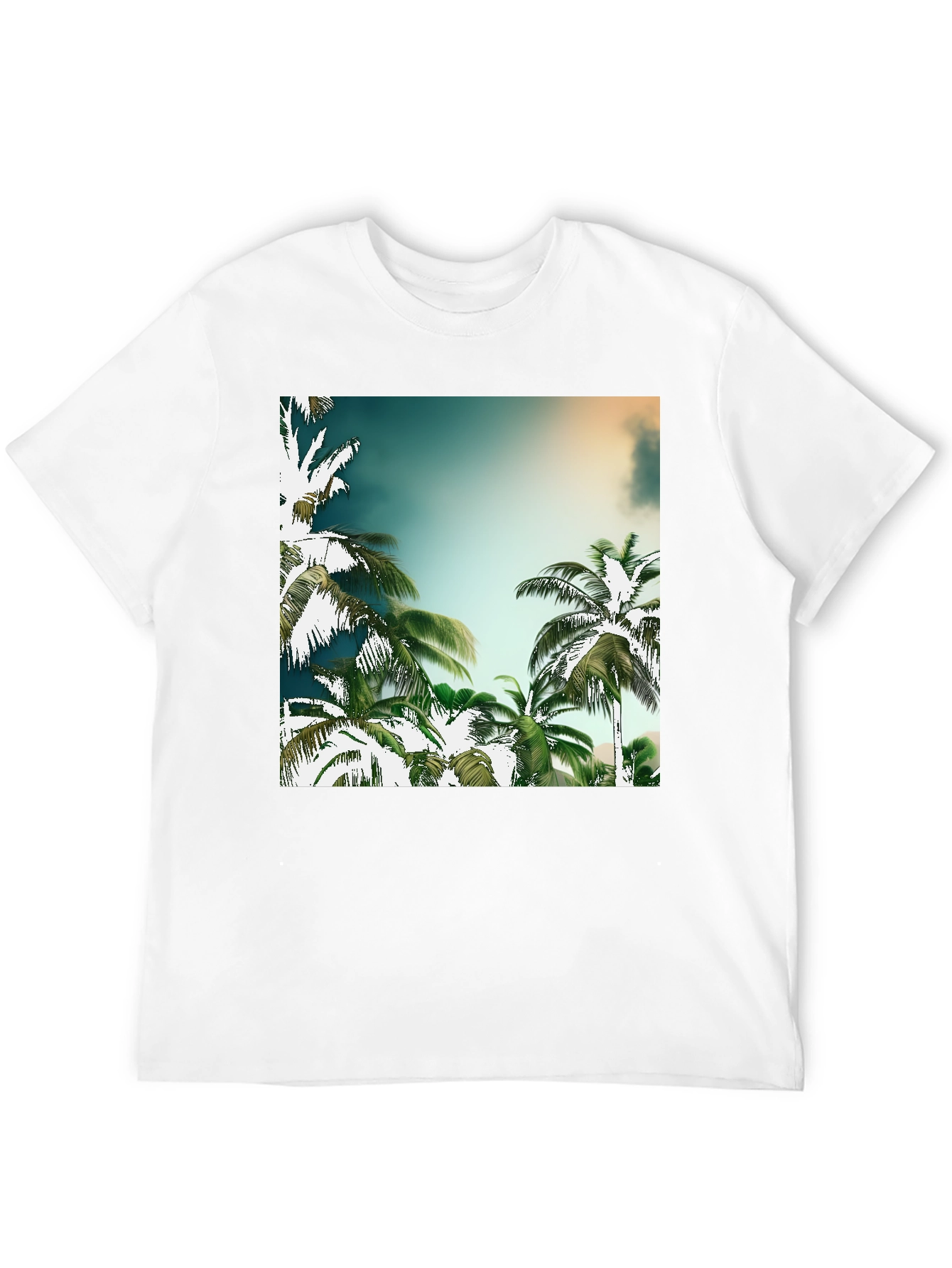 Tropical Palm Tree Graphic Black T-Shirt