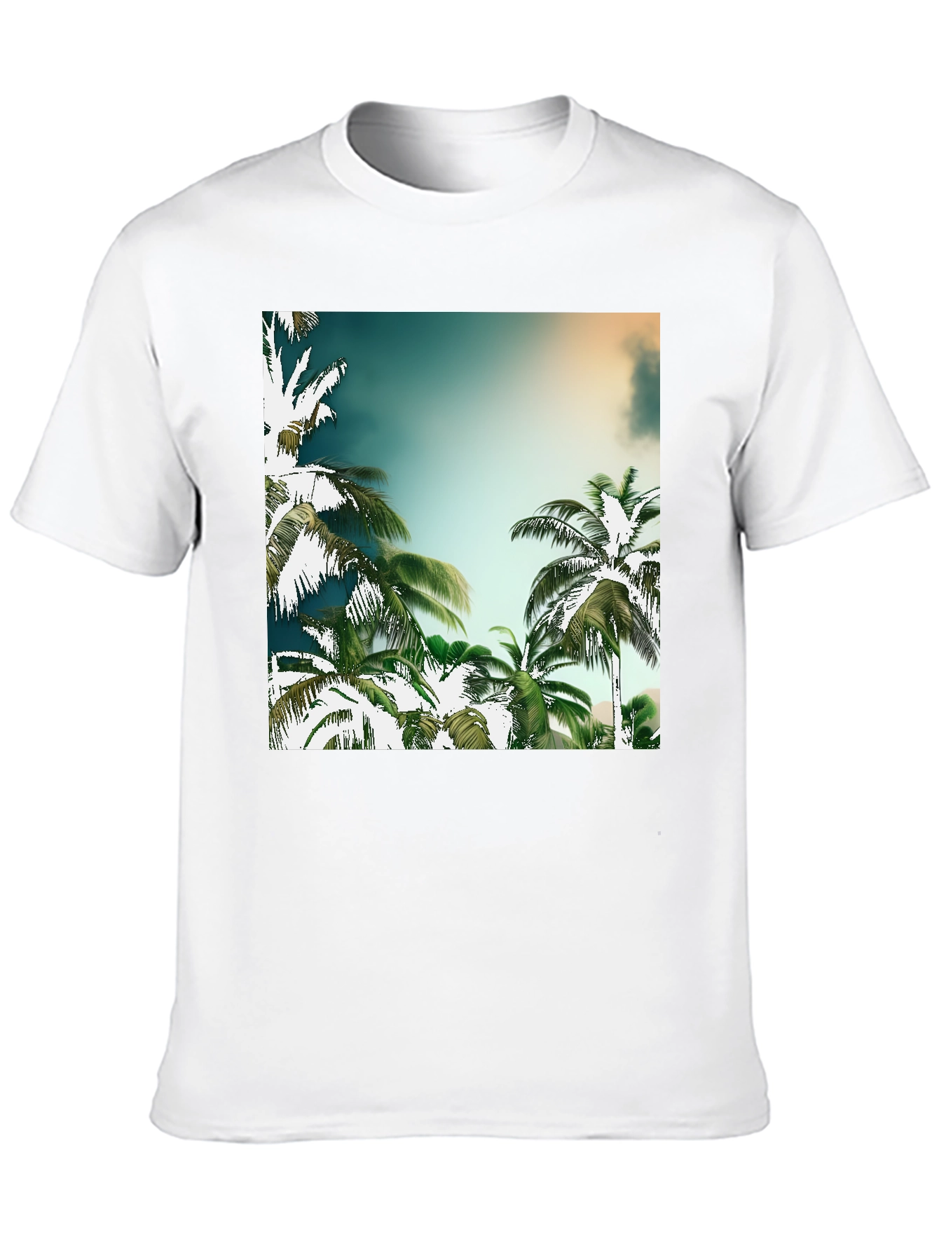 Tropical Palm Tree Graphic Black T-Shirt