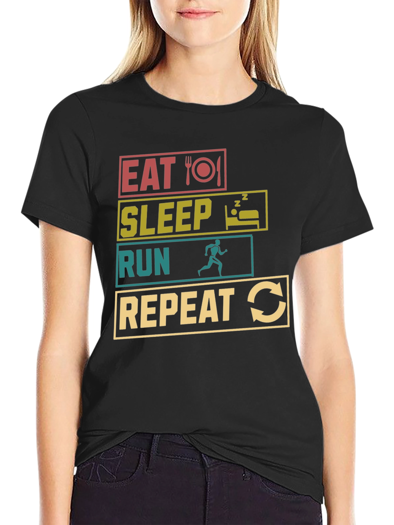 Eat Sleep Run Repeat Graphic Tee