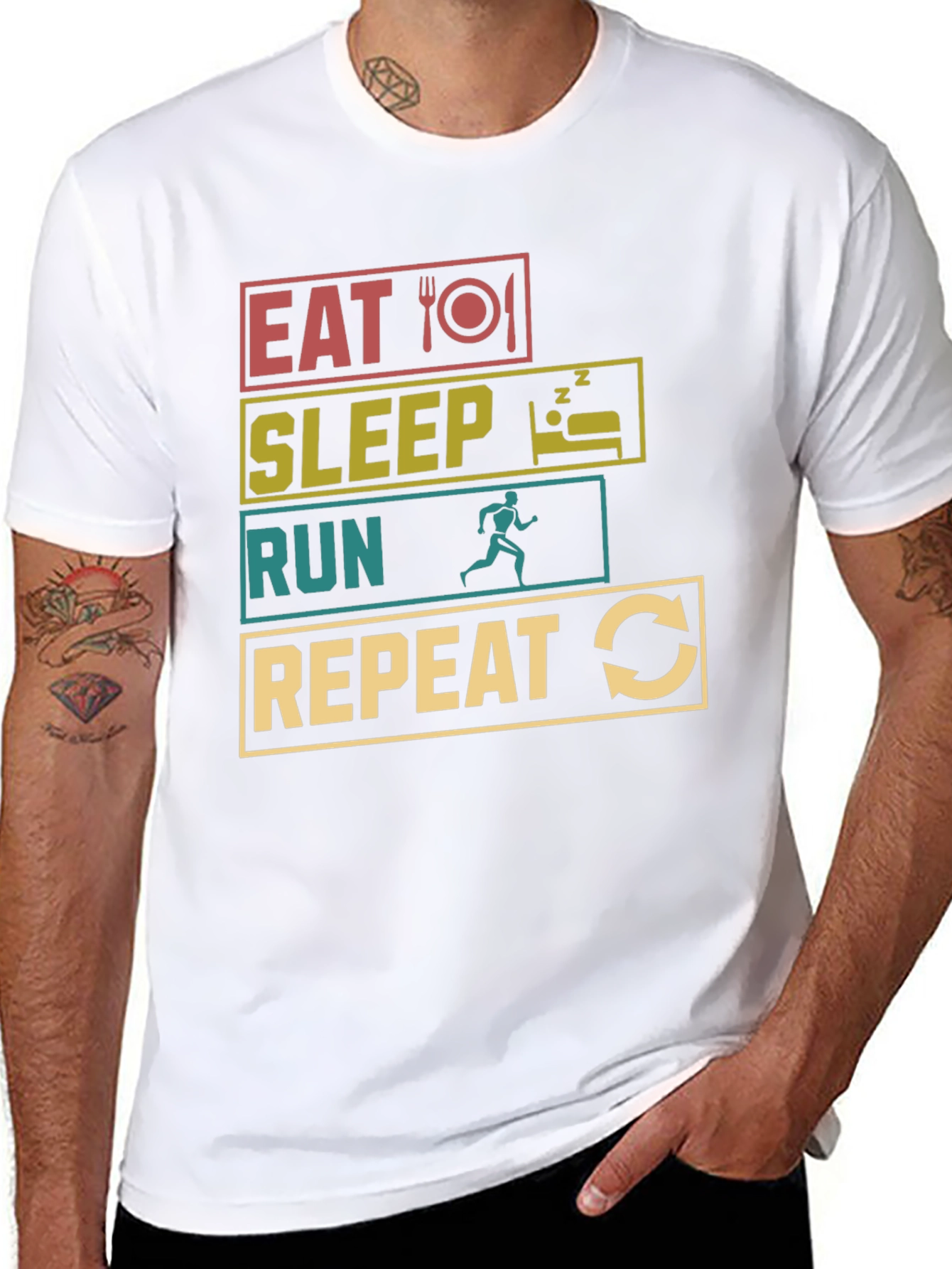 Eat Sleep Run Repeat Graphic Tee
