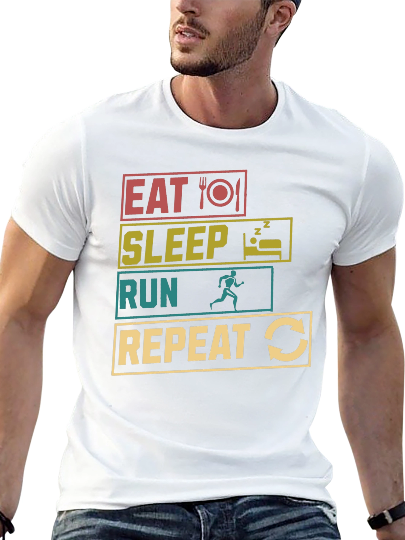 Eat Sleep Run Repeat Graphic Tee