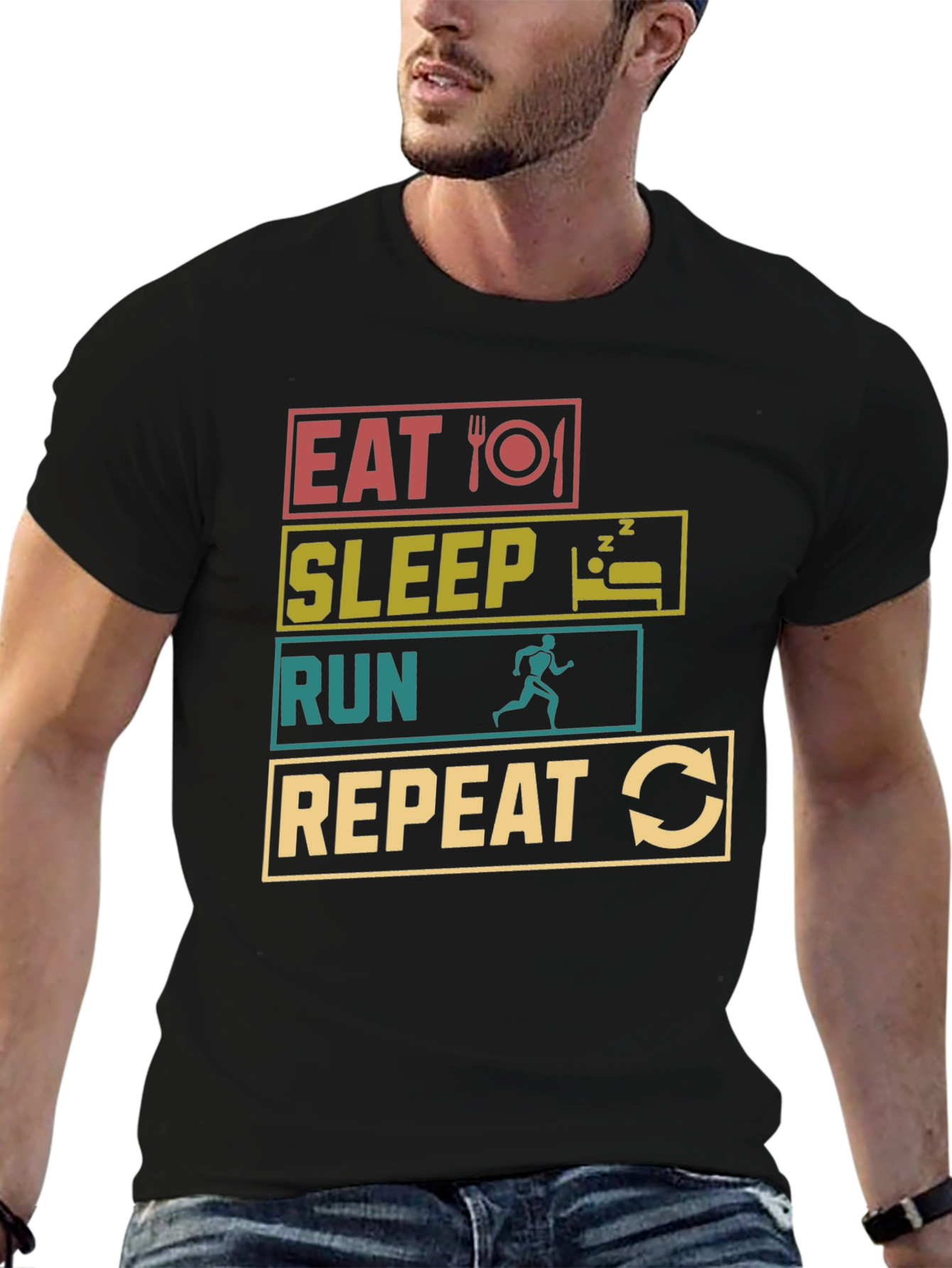 Eat Sleep Run Repeat Graphic Tee