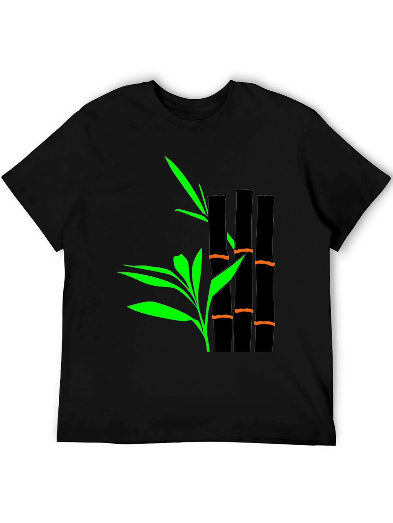 Bamboo Graphic Print T-Shirt - Stylish Casual Tee