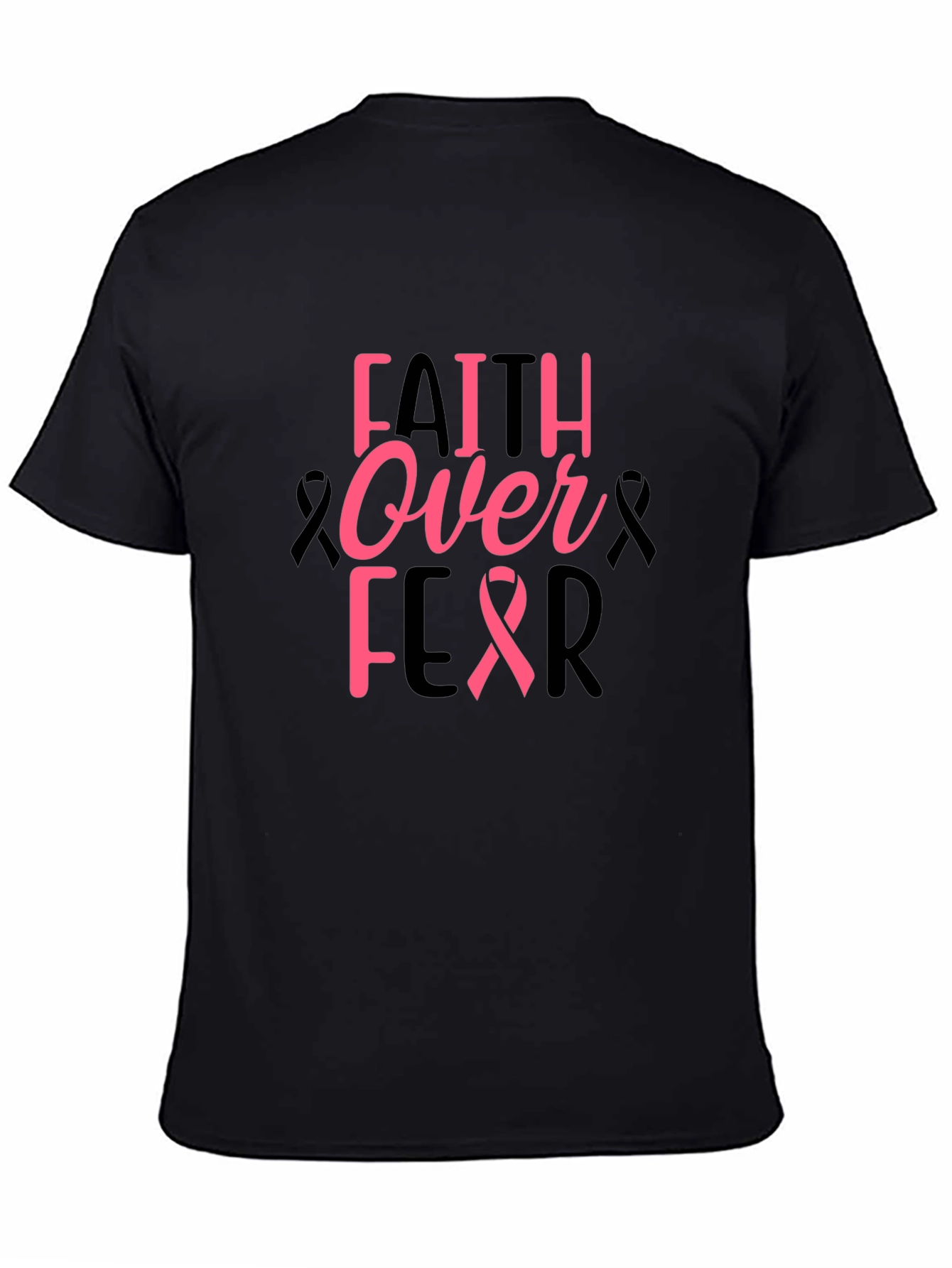 Faith Over Fear Graphic Tee - Breast Cancer Awareness