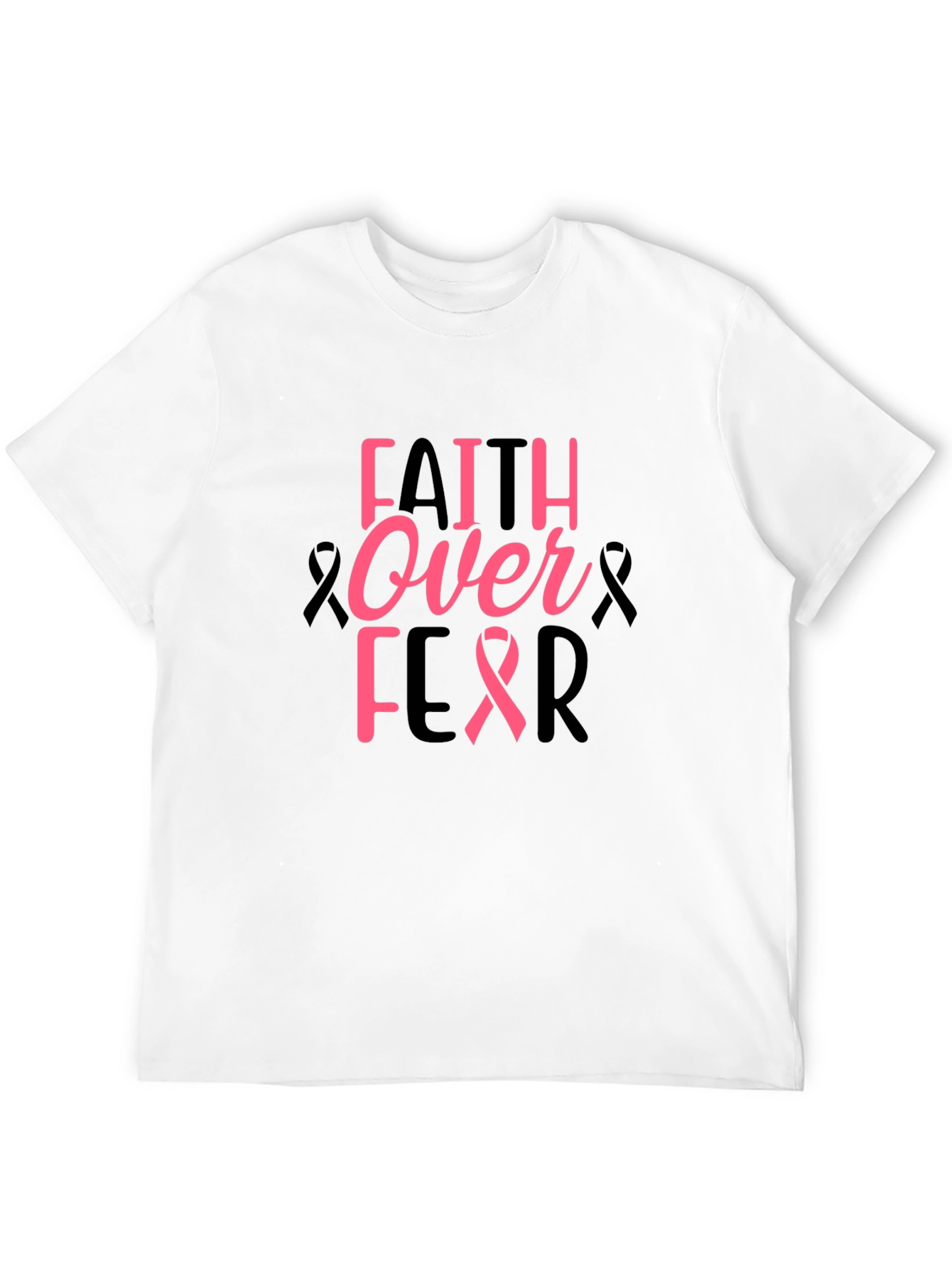 Faith Over Fear Graphic Tee - Breast Cancer Awareness