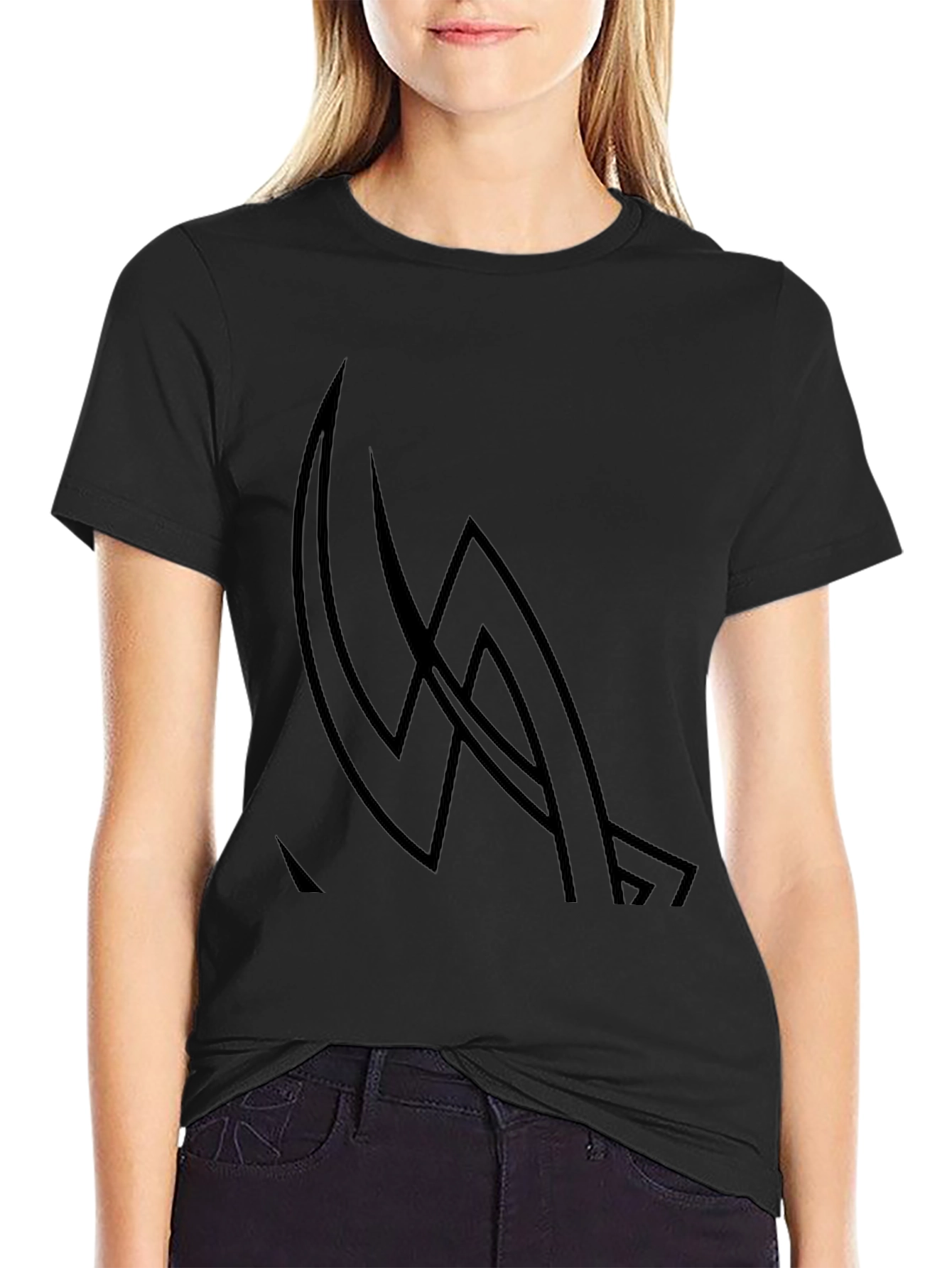 Modern Black Graphic Tee - Abstract Design