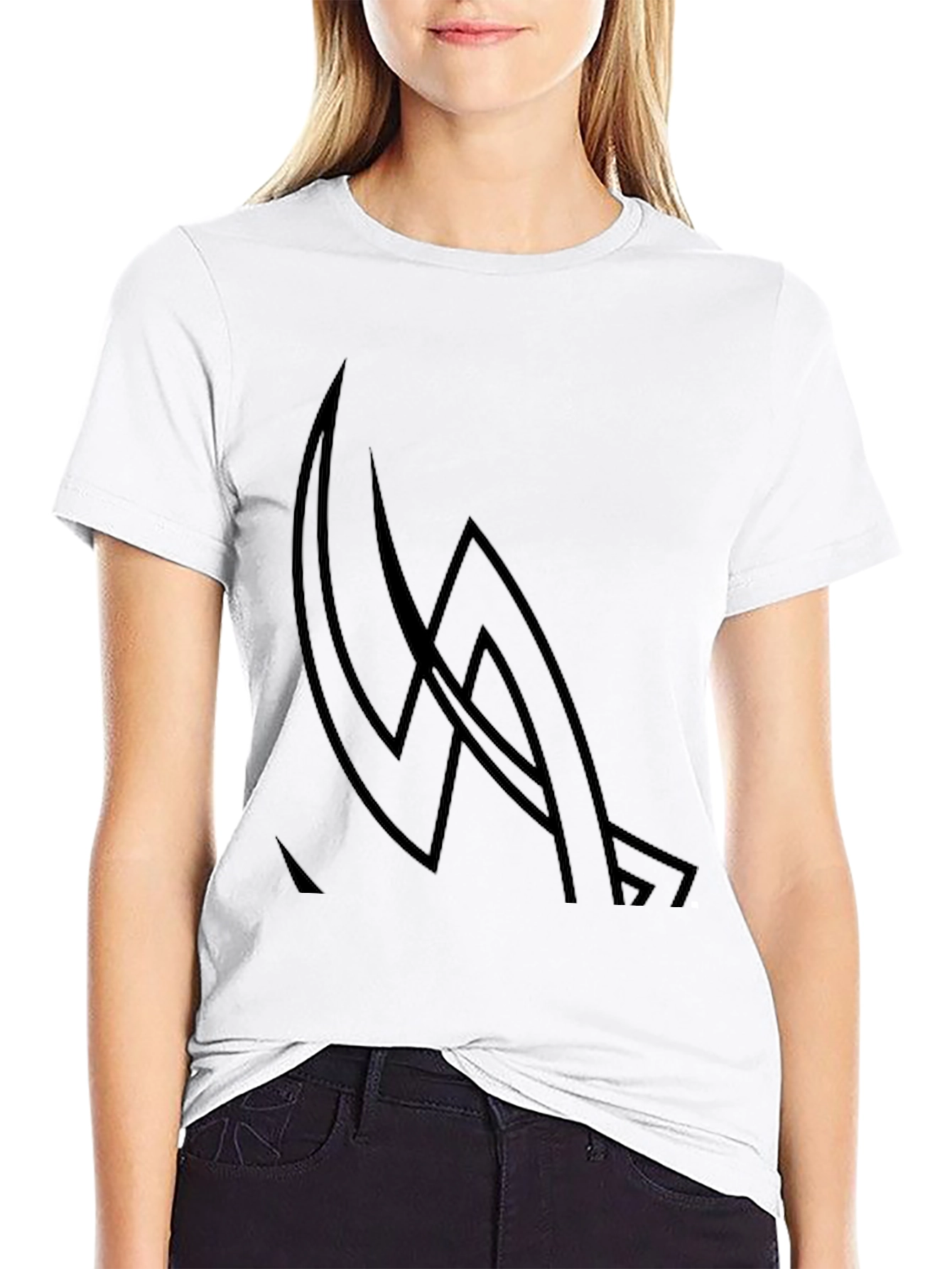 Modern Black Graphic Tee - Abstract Design
