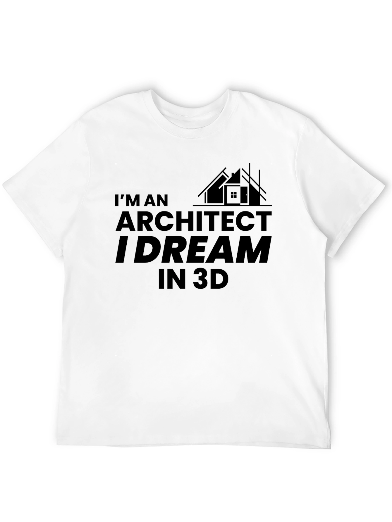 Architect Dream 3D Black Cotton T-Shirt