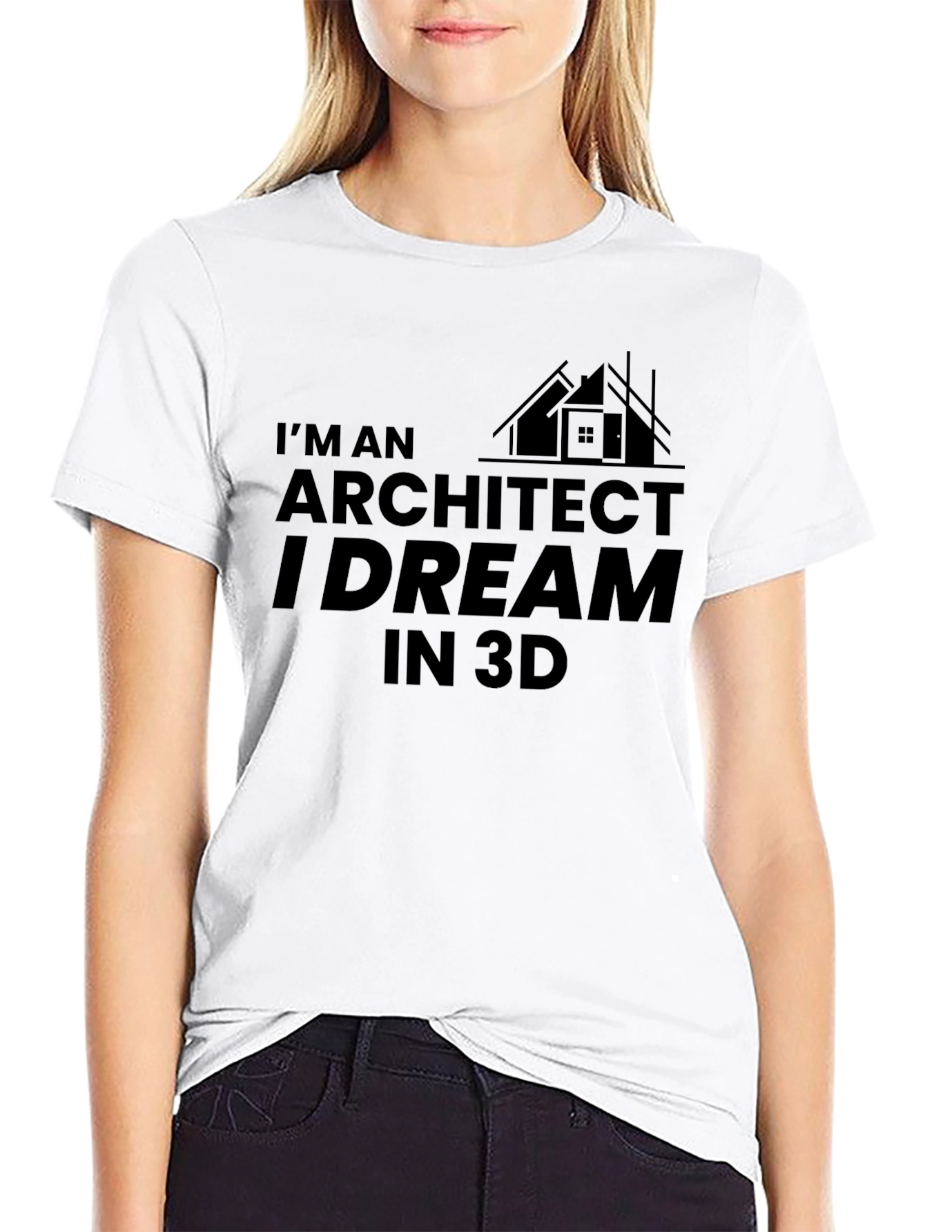 Architect Dream 3D Black Cotton T-Shirt