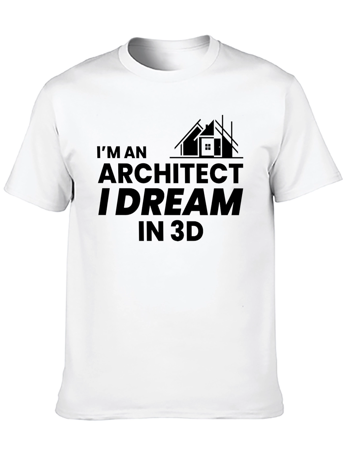 Architect Dream 3D Black Cotton T-Shirt