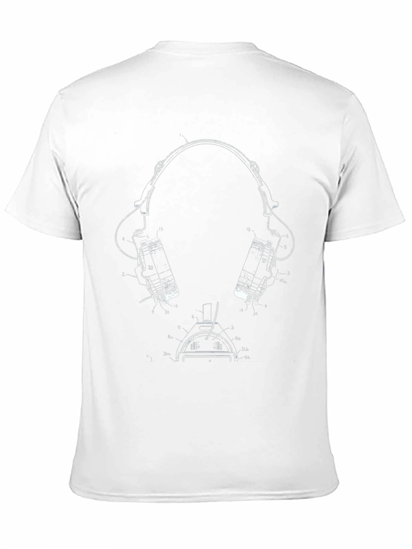 Headphone Blueprint Graphic Tee - Black