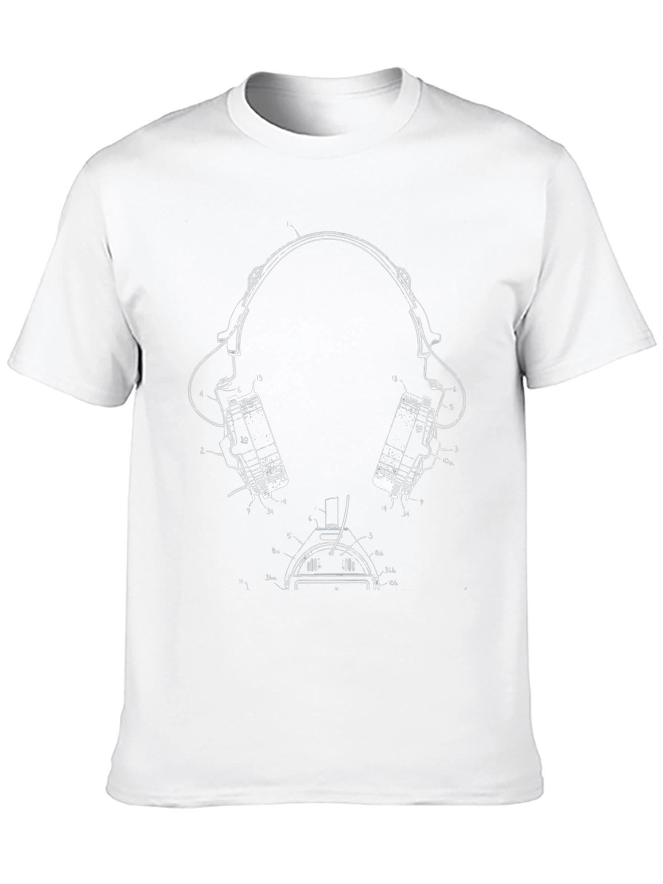 Headphone Blueprint Graphic Tee - Black
