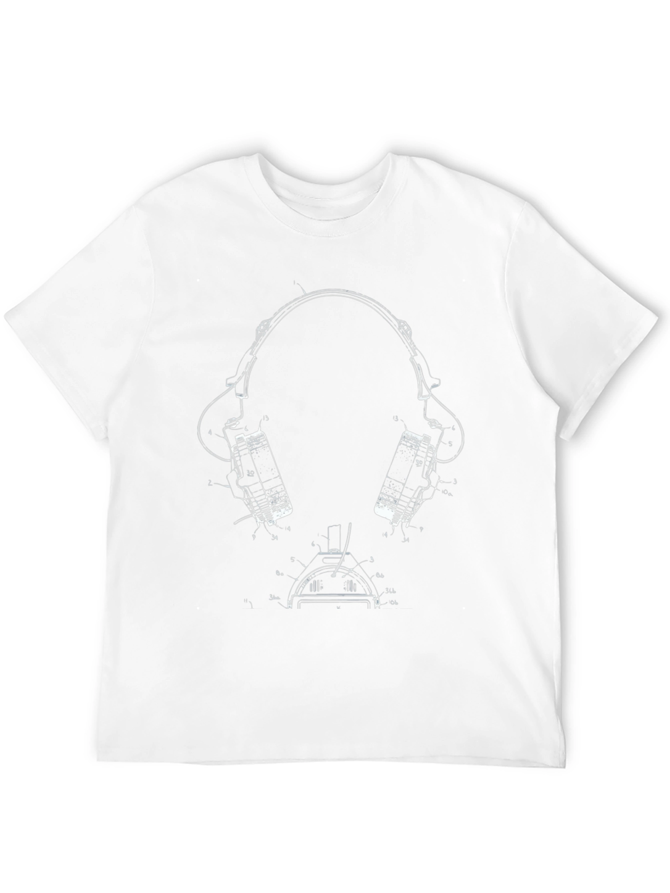Headphone Blueprint Graphic Tee - Black
