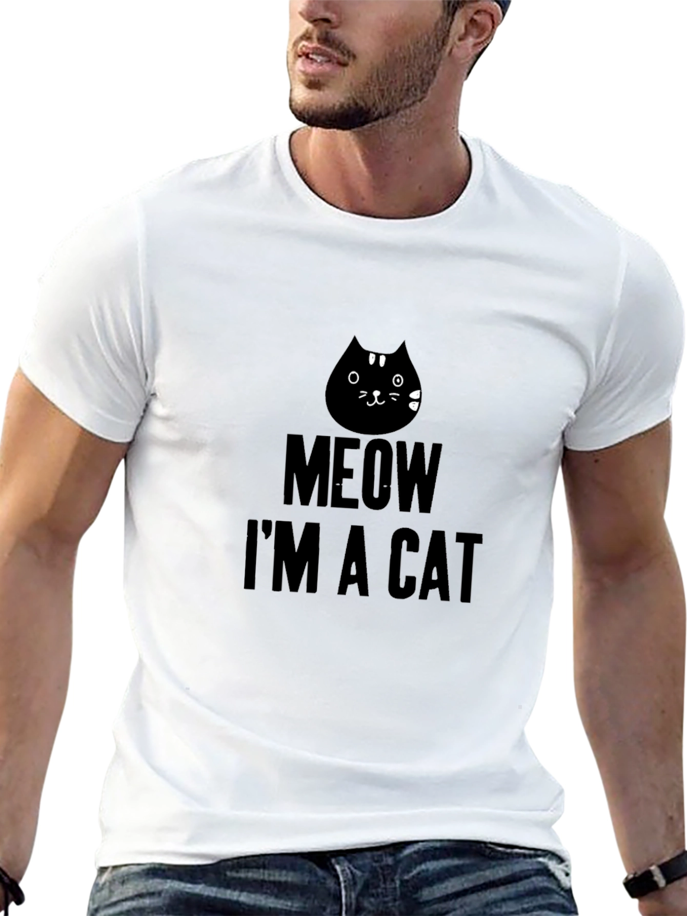 Meow Im A Cat Black T-Shirt